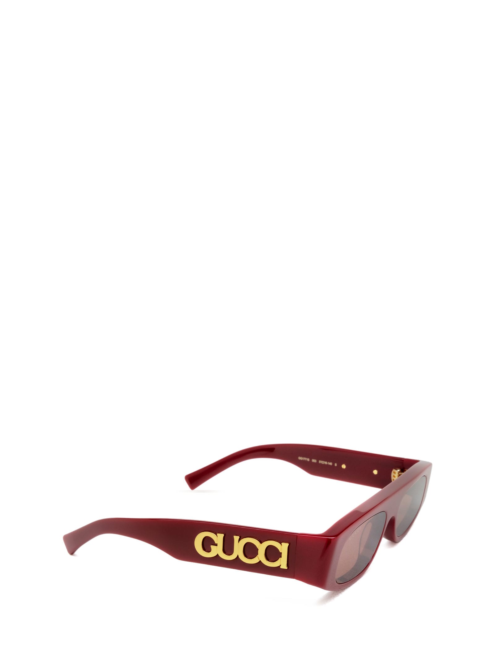Shop Gucci Gg1771s Burgundy Sunglasses