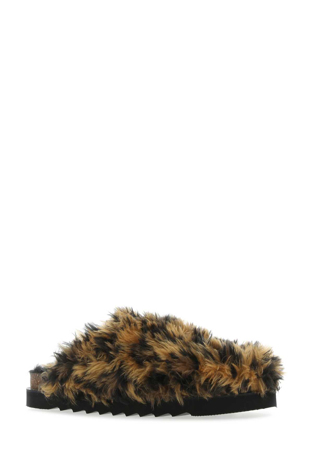 Shop Palm Angels Printed Eco Fur Slippers In 6110