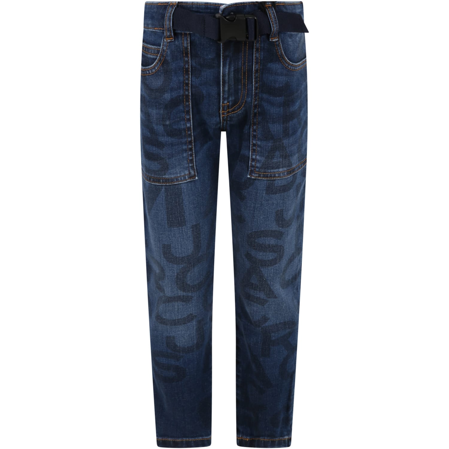 Little Marc Jacobs Blue Jeans For Boy With Logo