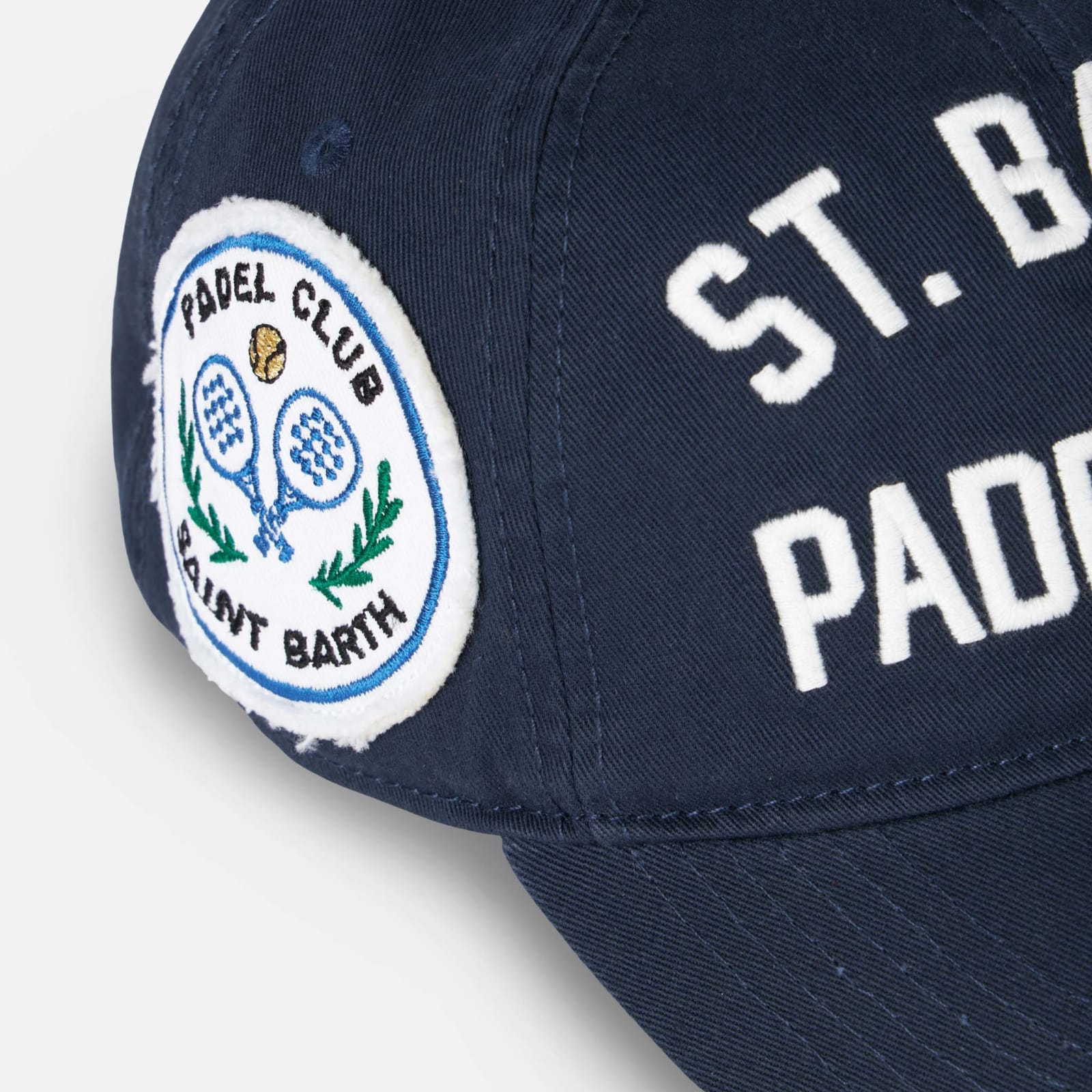 Shop Mc2 Saint Barth Baseball Cap With St. Barth Padel Club Embroidery In Blue