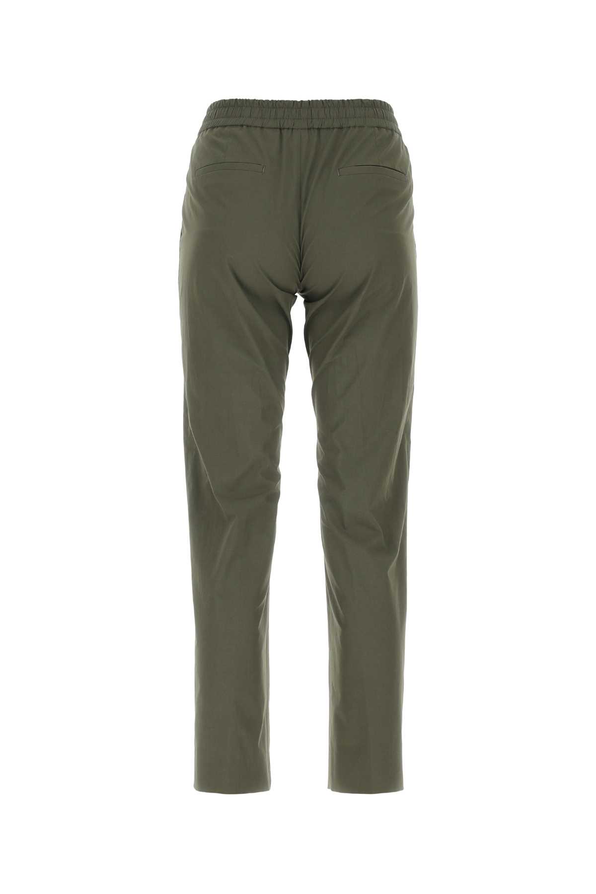 Pt01 Army Green Stretch Linen Blend Erika Pant In 0445