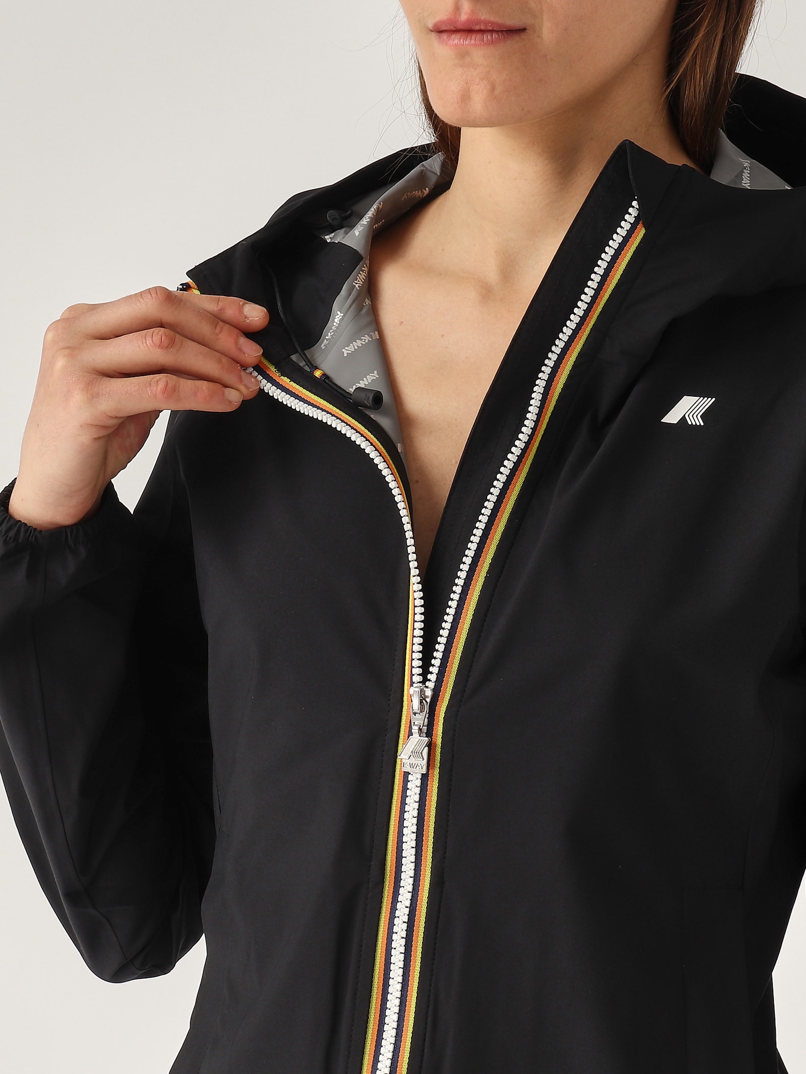K-way Lily Stretch Dot Jacket In Nero