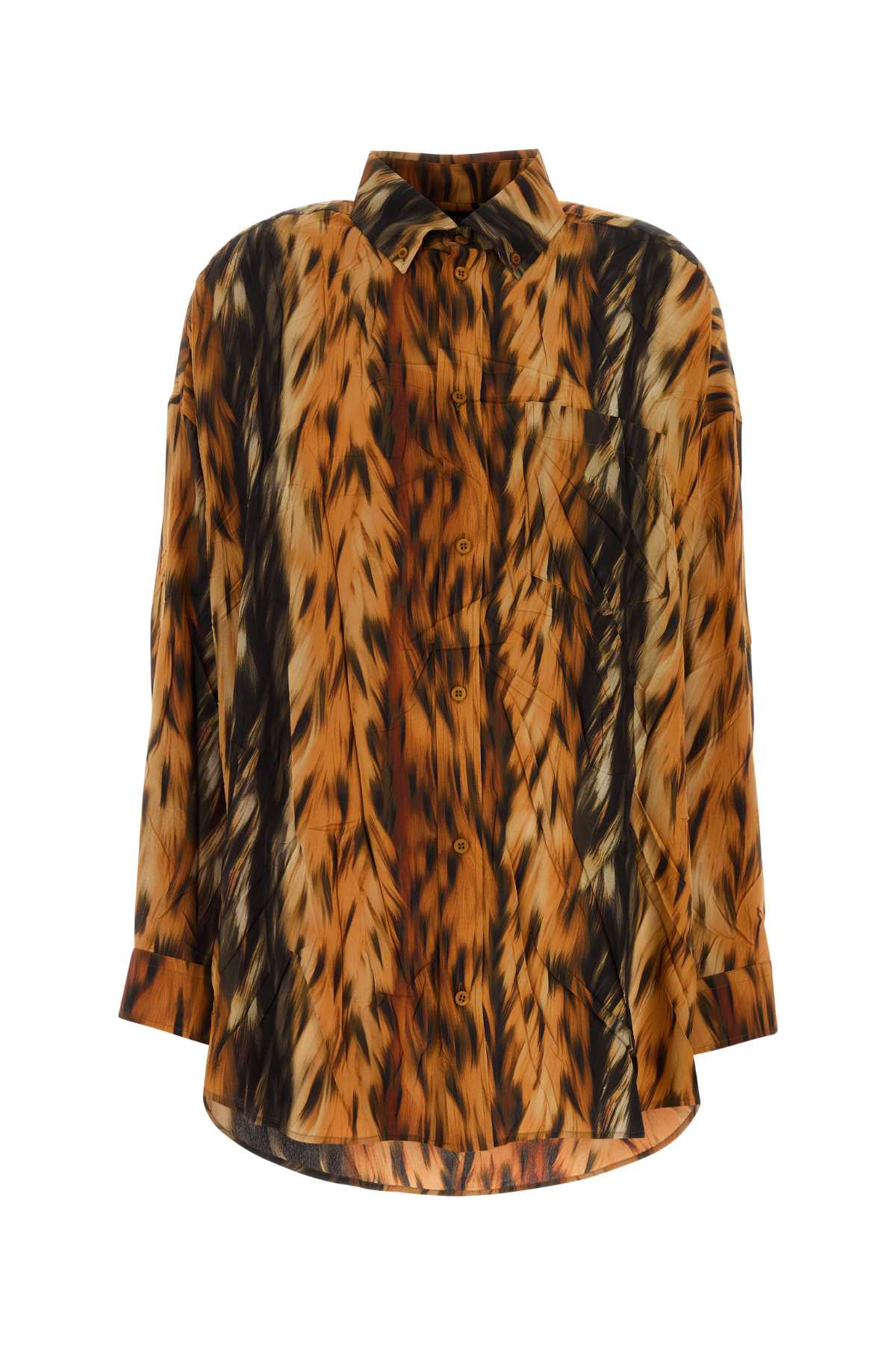 Printed Silk Oversize Shirt