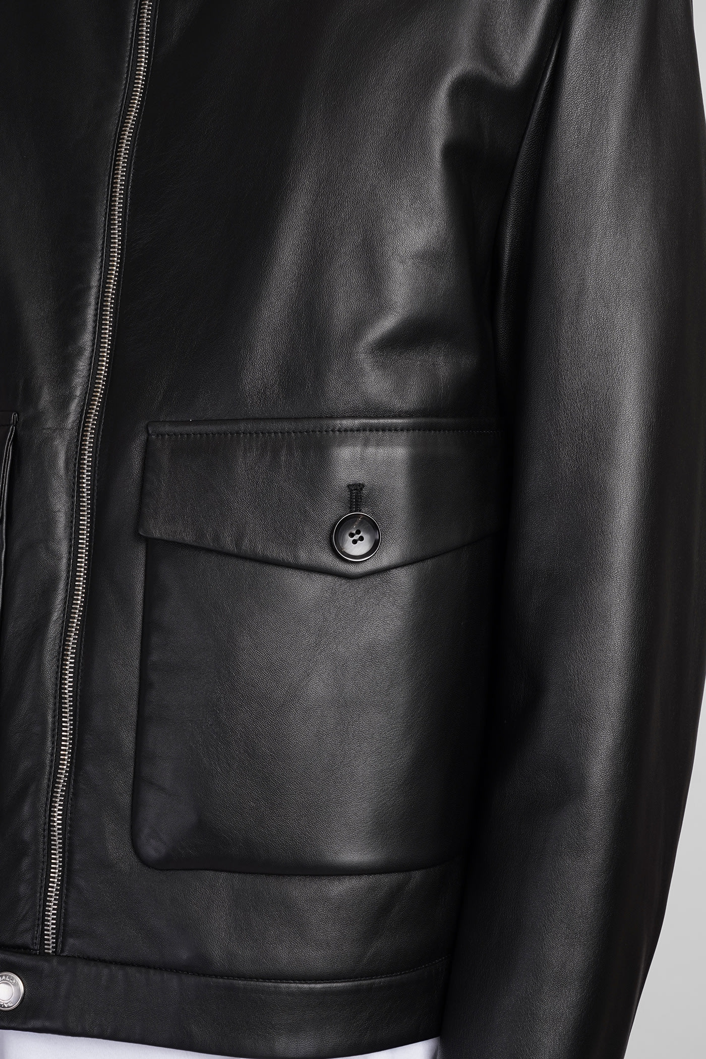 Shop Bally Leather Jacket In Black Leather