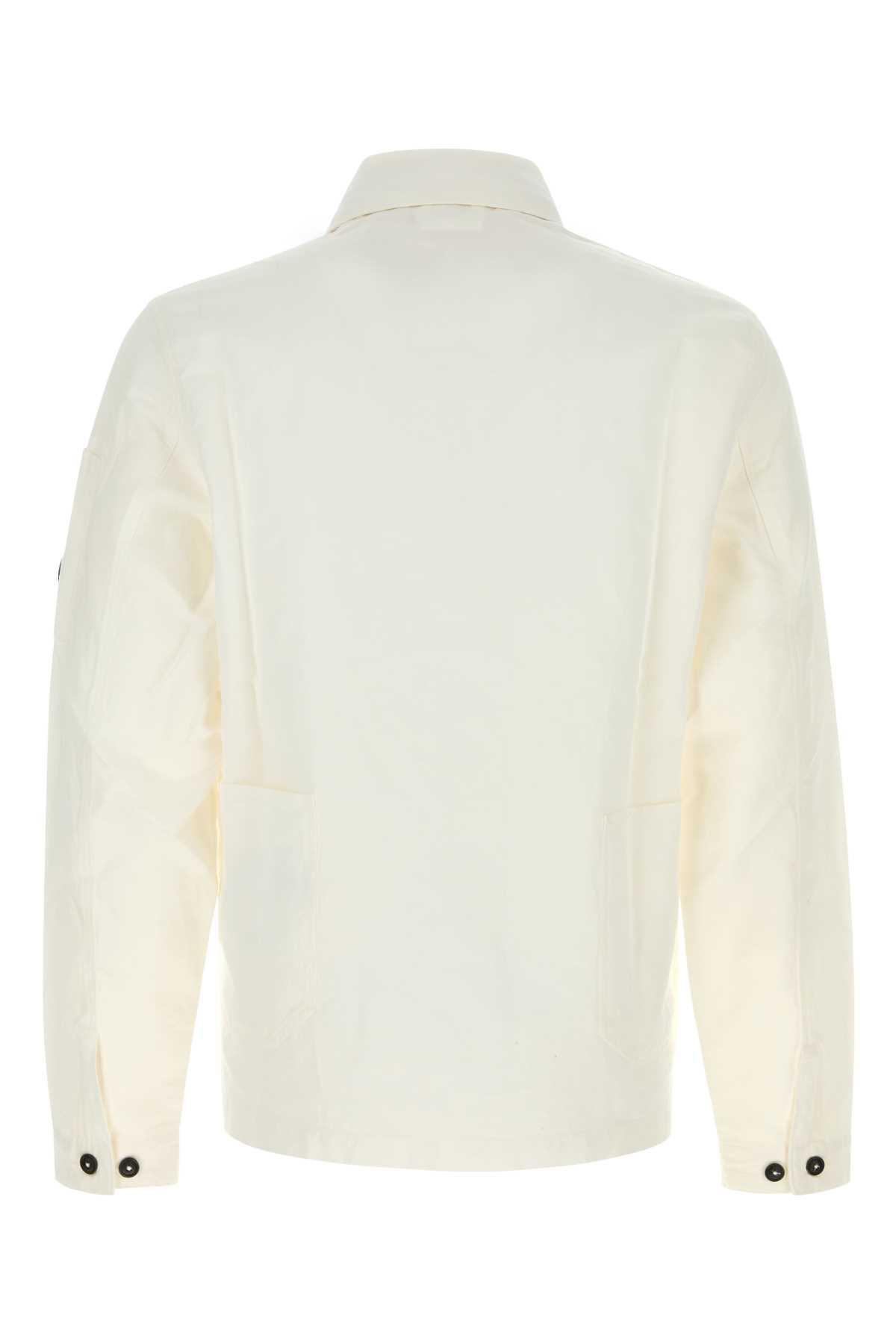 C.p. Company C.p.company White Cotton Blend Jacket In White