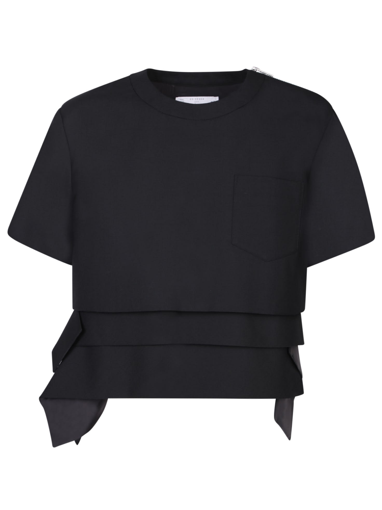 Shop Sacai Suiting Black T-shirt