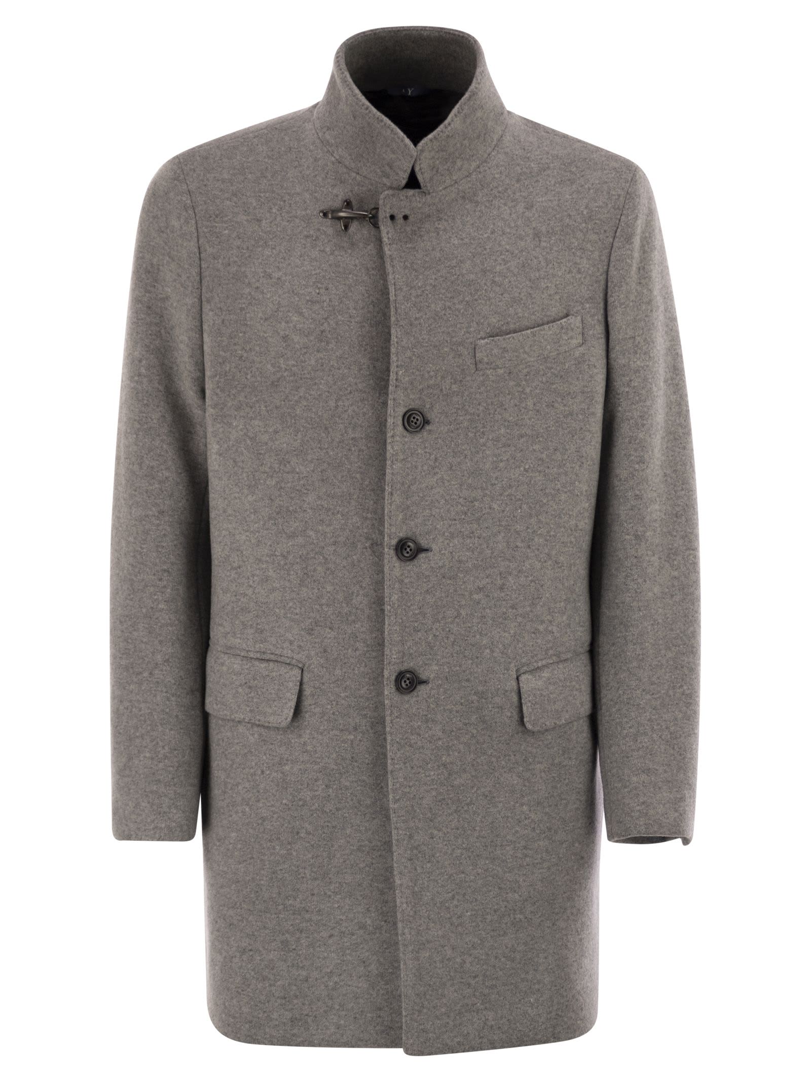 Fay Wool Coat In Gray