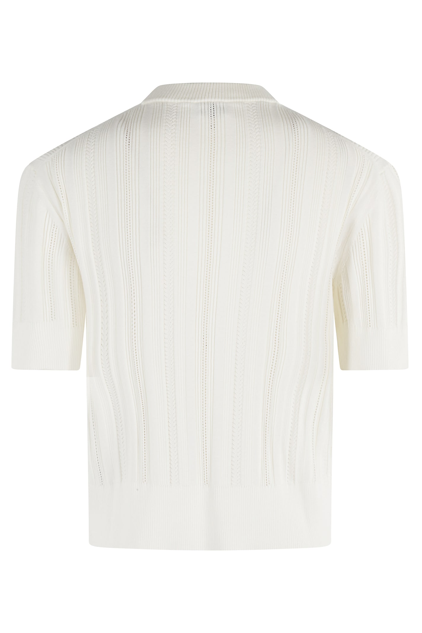 Filippa K Braid Knit Tshirt In Pearl White