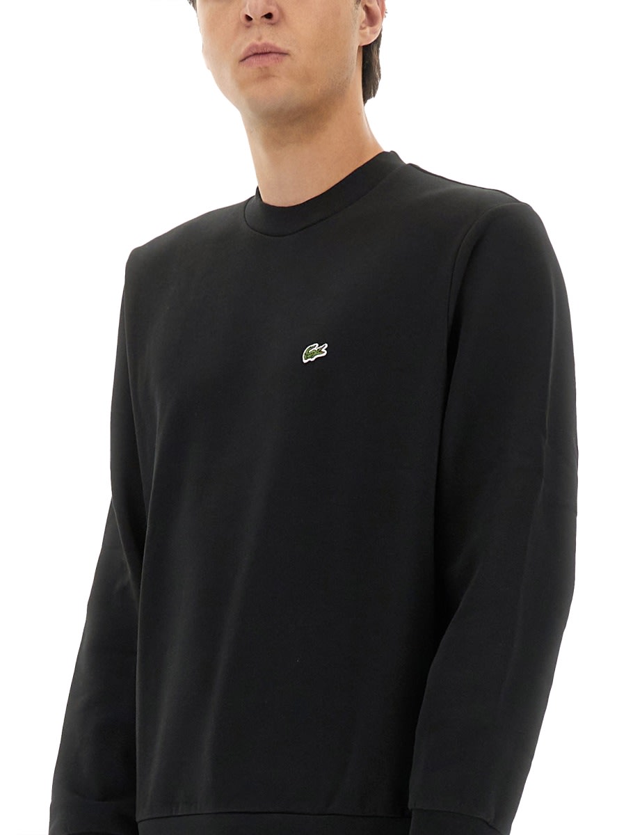 Lacoste Pullover In Cotone Nero In Black