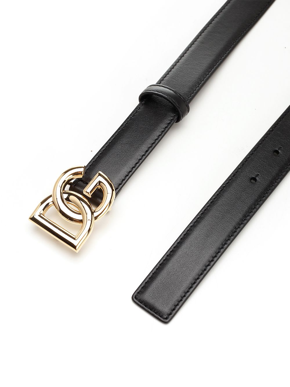 Shop Dolce & Gabbana Calfskin Belt In Black