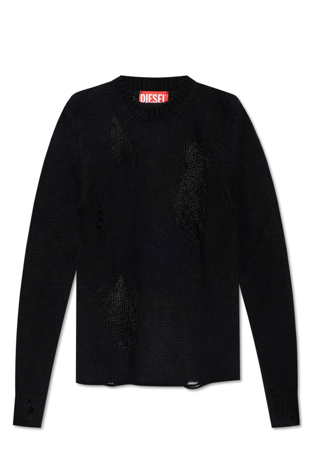 Shop Diesel K-norman Distressed Knitted Jumper