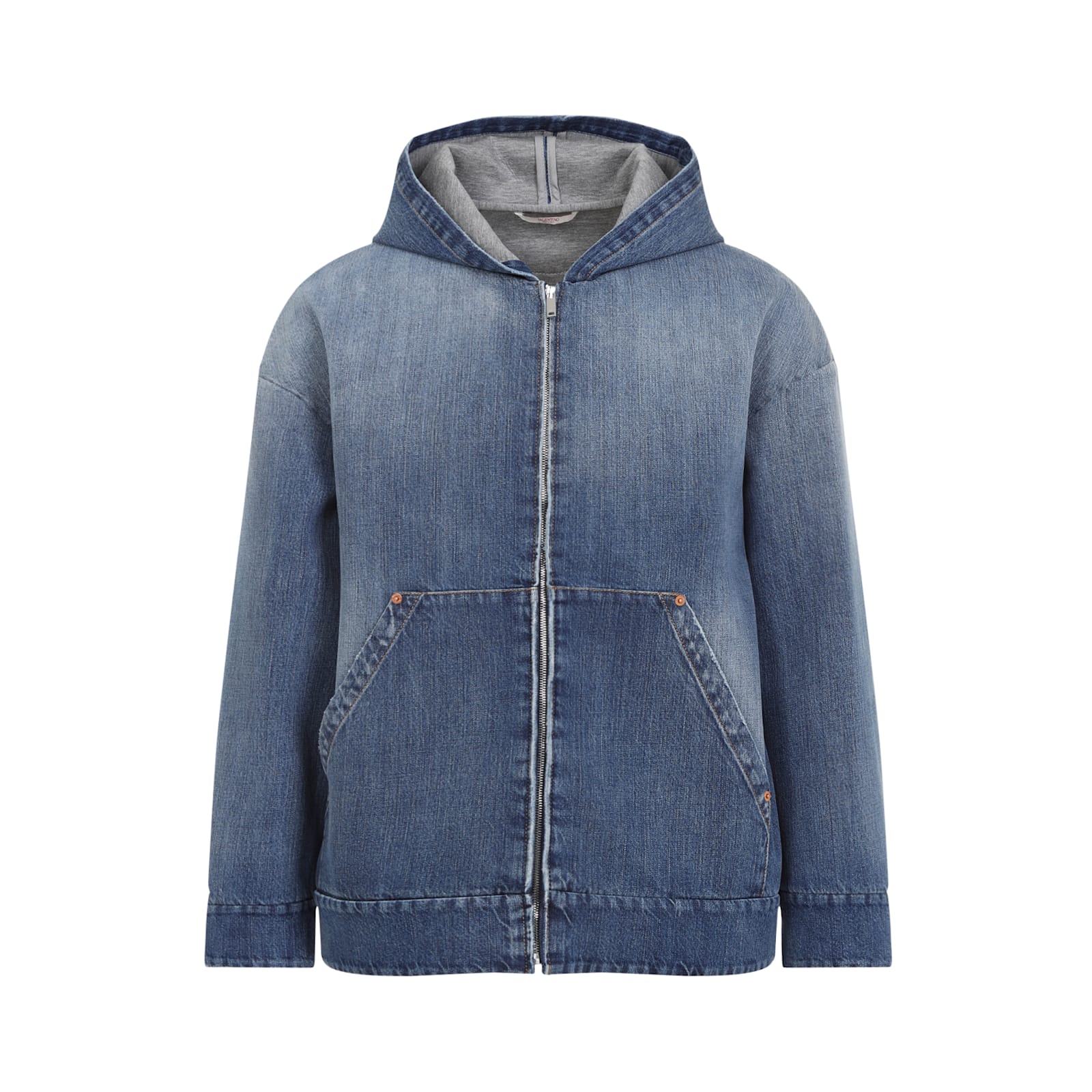 Shop Valentino Denim Shirt In Medium Blue Denim