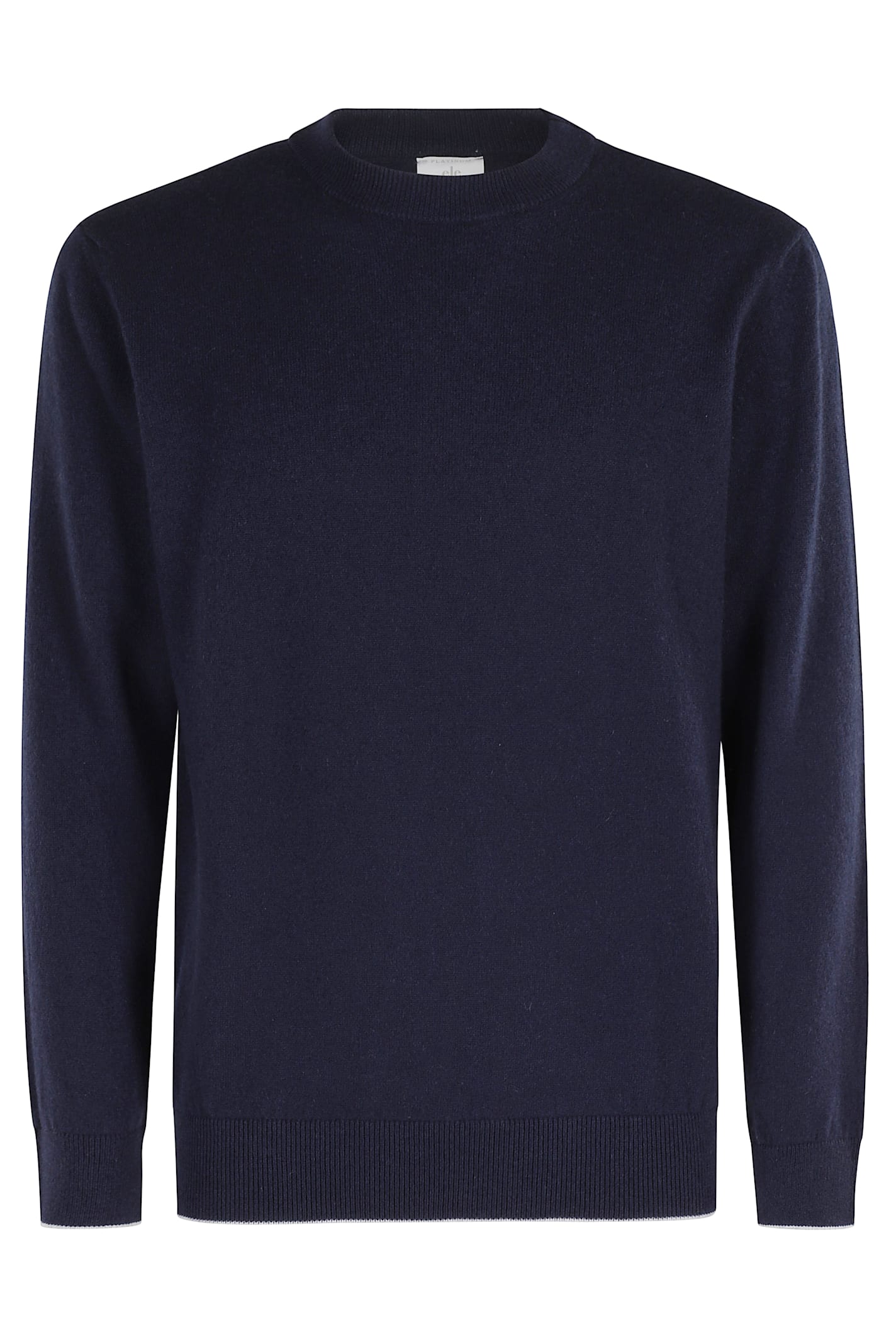Eleventy Timeless Crewneck Sweater With Ribbed Details In Blue