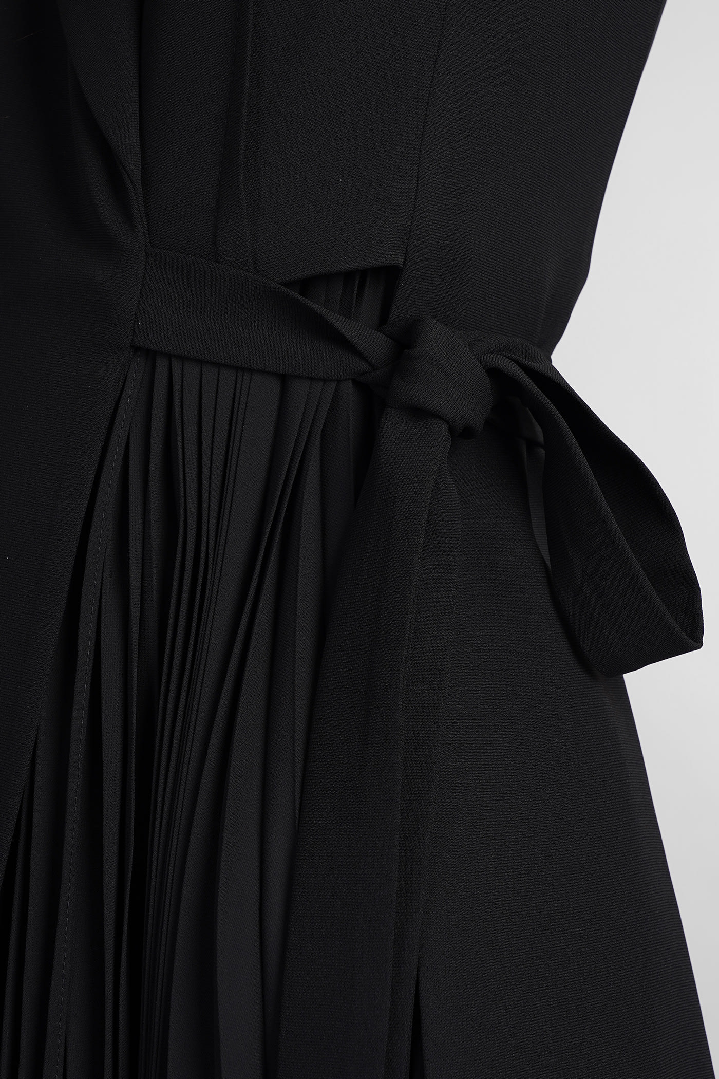 Simkhai Helena Layered Crepe And Chiffon Midi Wrap Dress In Black