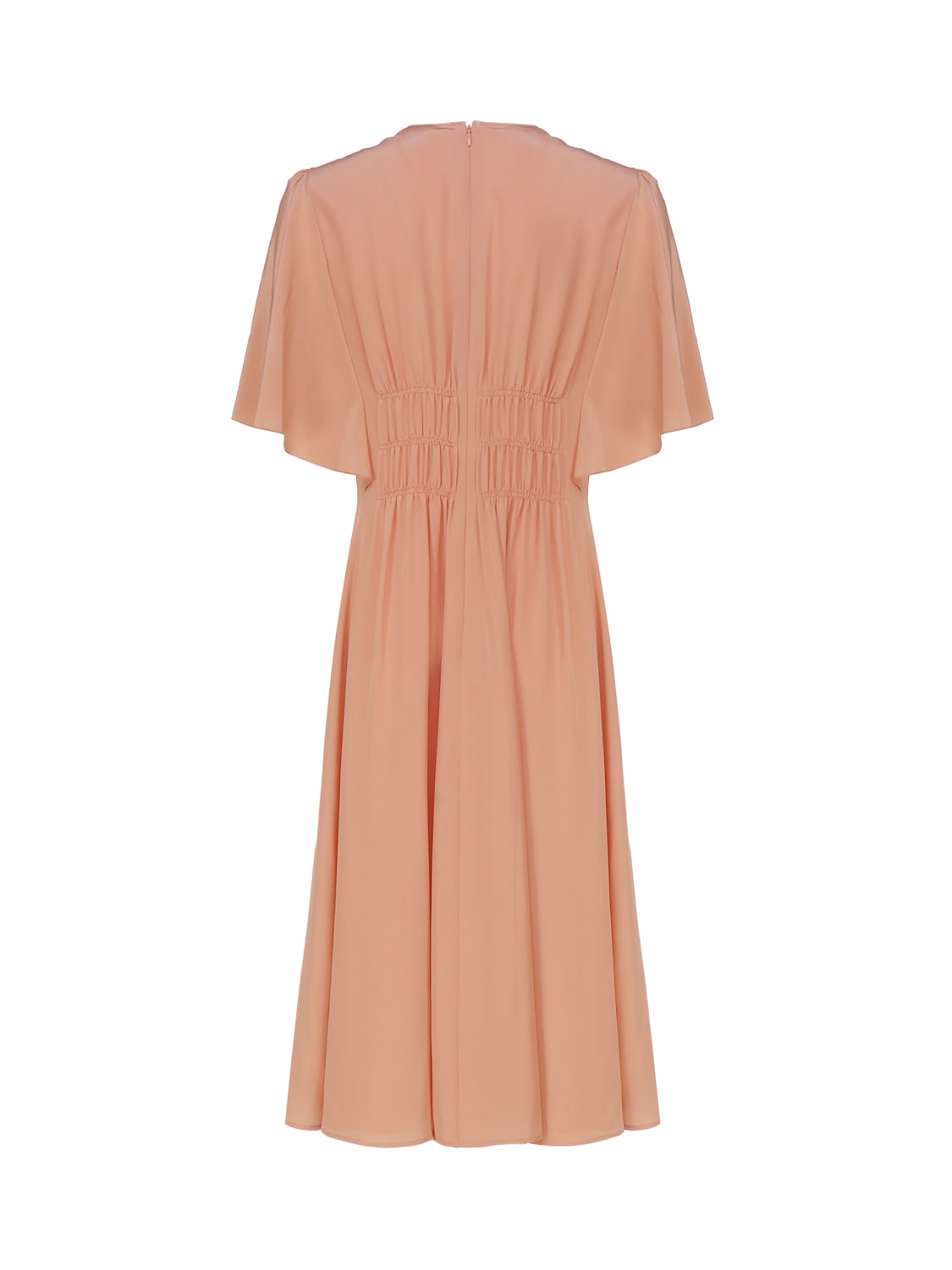 Shop Chloé Flared Dress With Cap Sleeves In Pink