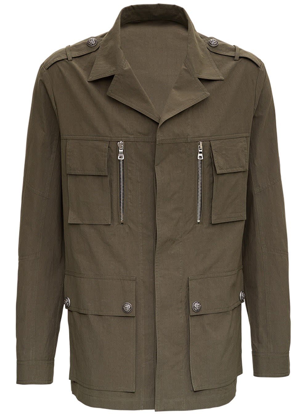 Balmain Military Green Cotton Jacket