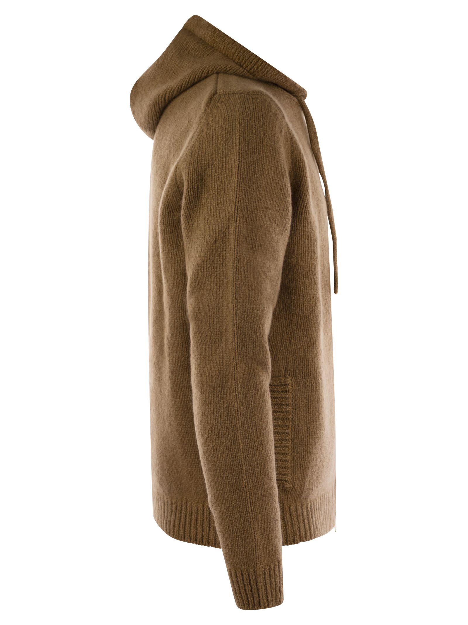 Shop Fedeli Pure Cashmere Hooded Cardigan In Brown