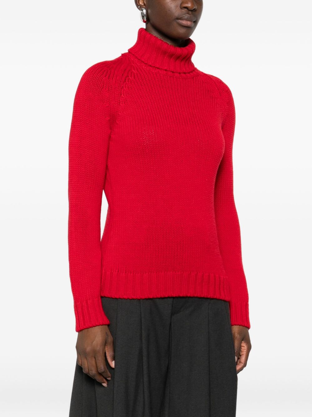 Base Wool Turtle-neck Jumper In Red