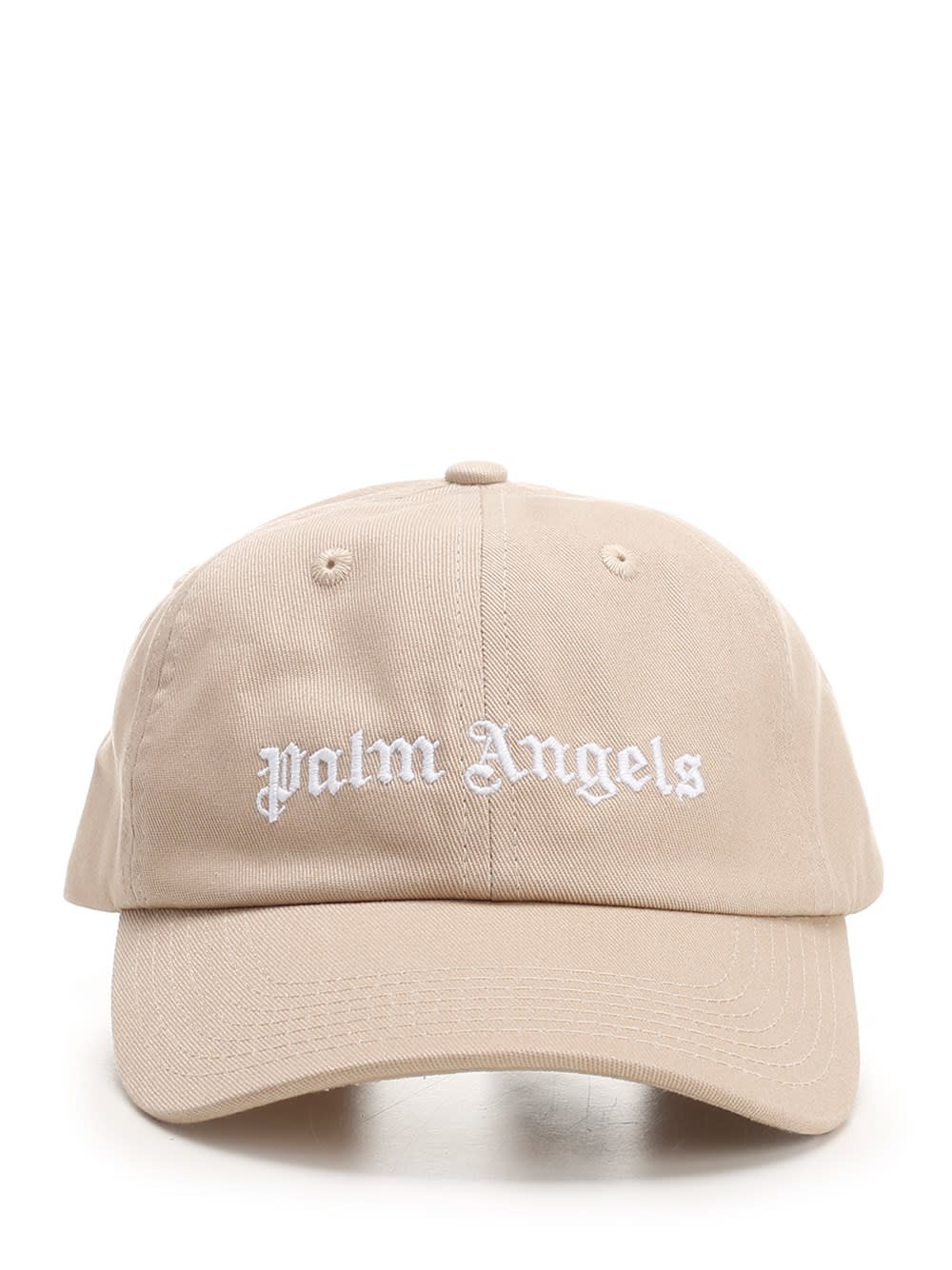 PALM ANGELS BEIGE BASEBALL CAP WITH LOGO