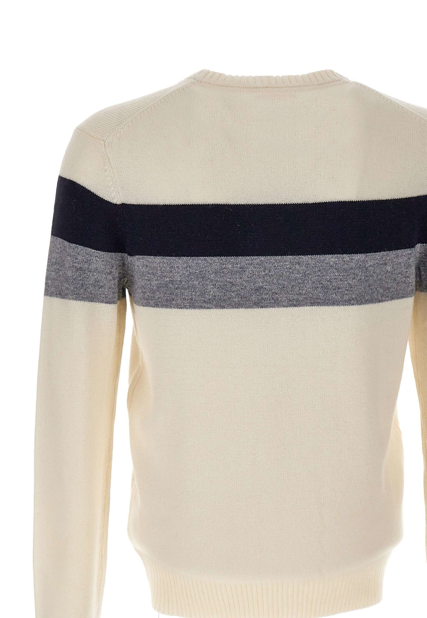 Sun 68 Fancy Wool, Viscose And Cashmere Sweater Sweater In Bianco