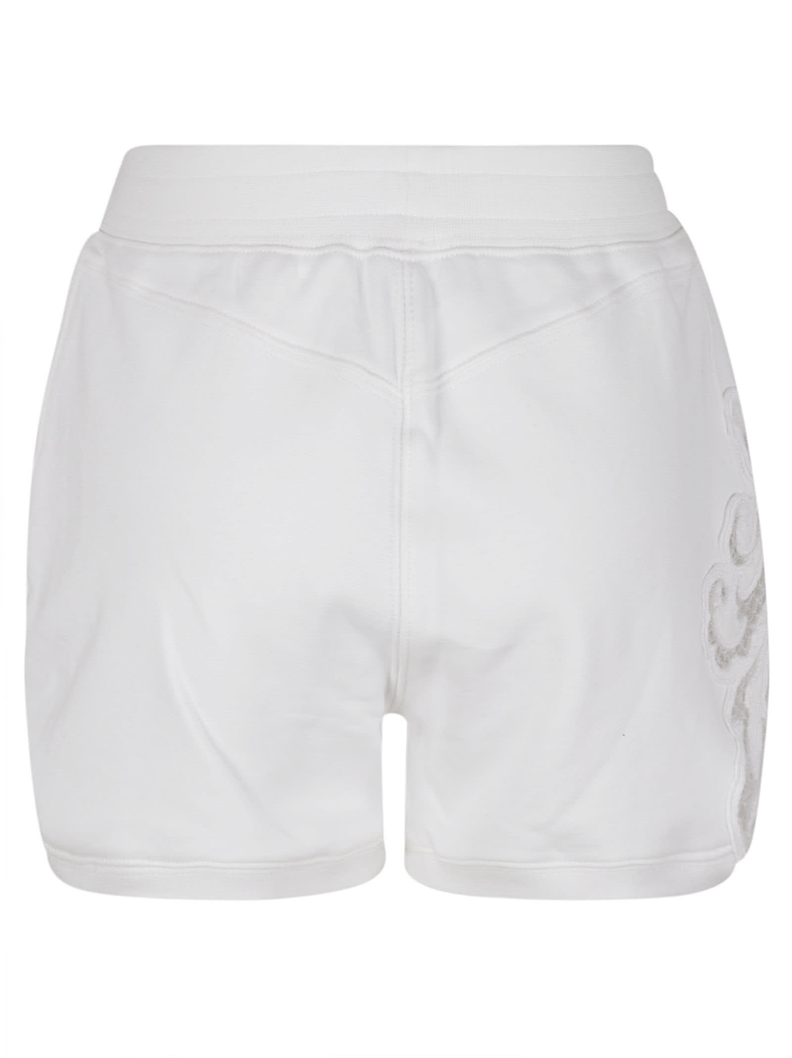 Shop Ermanno Scervino Ribbed Waist Shorts In Bright White