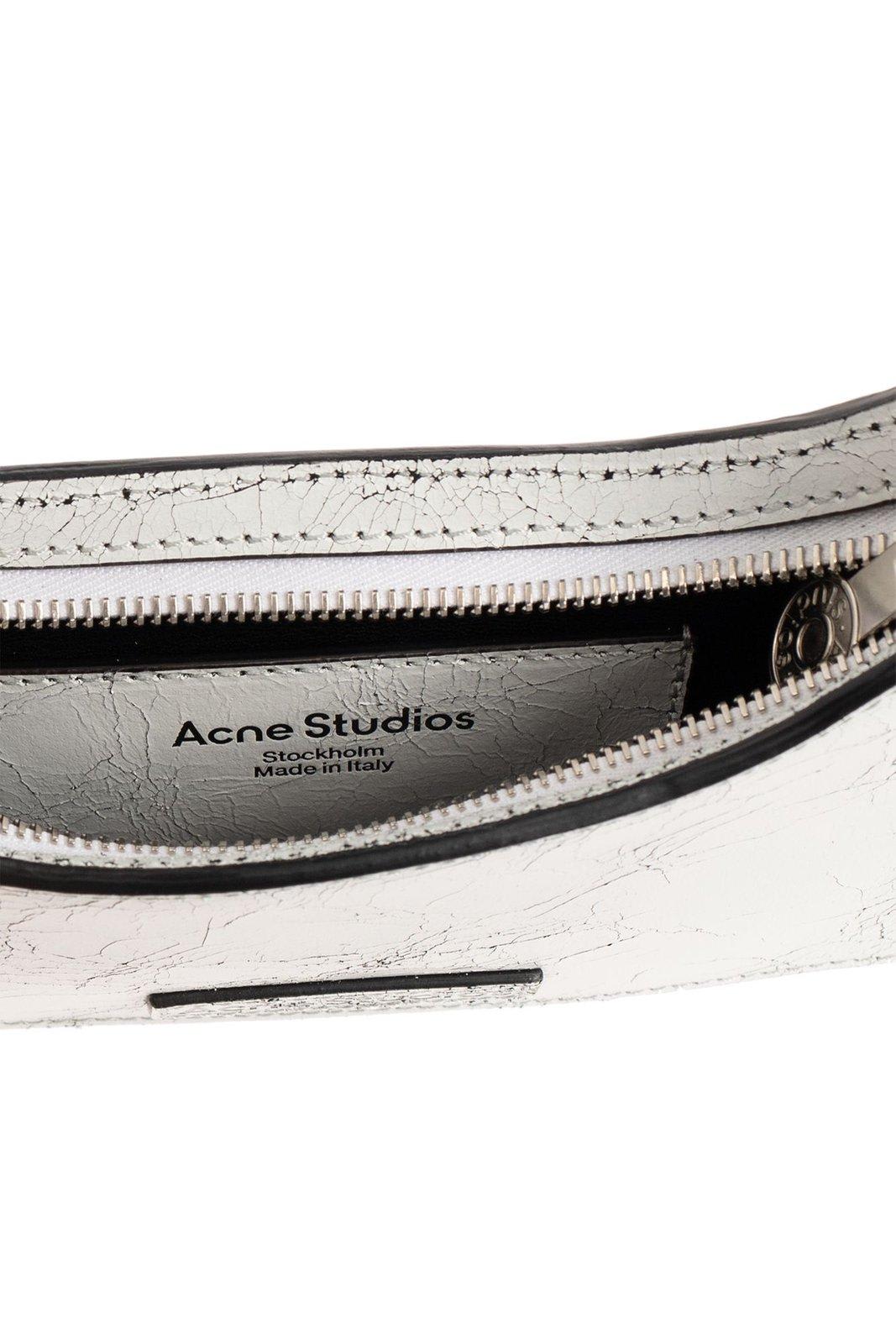 Shop Acne Studios Platt Logo Detailed Mini Shoulder Bag In White