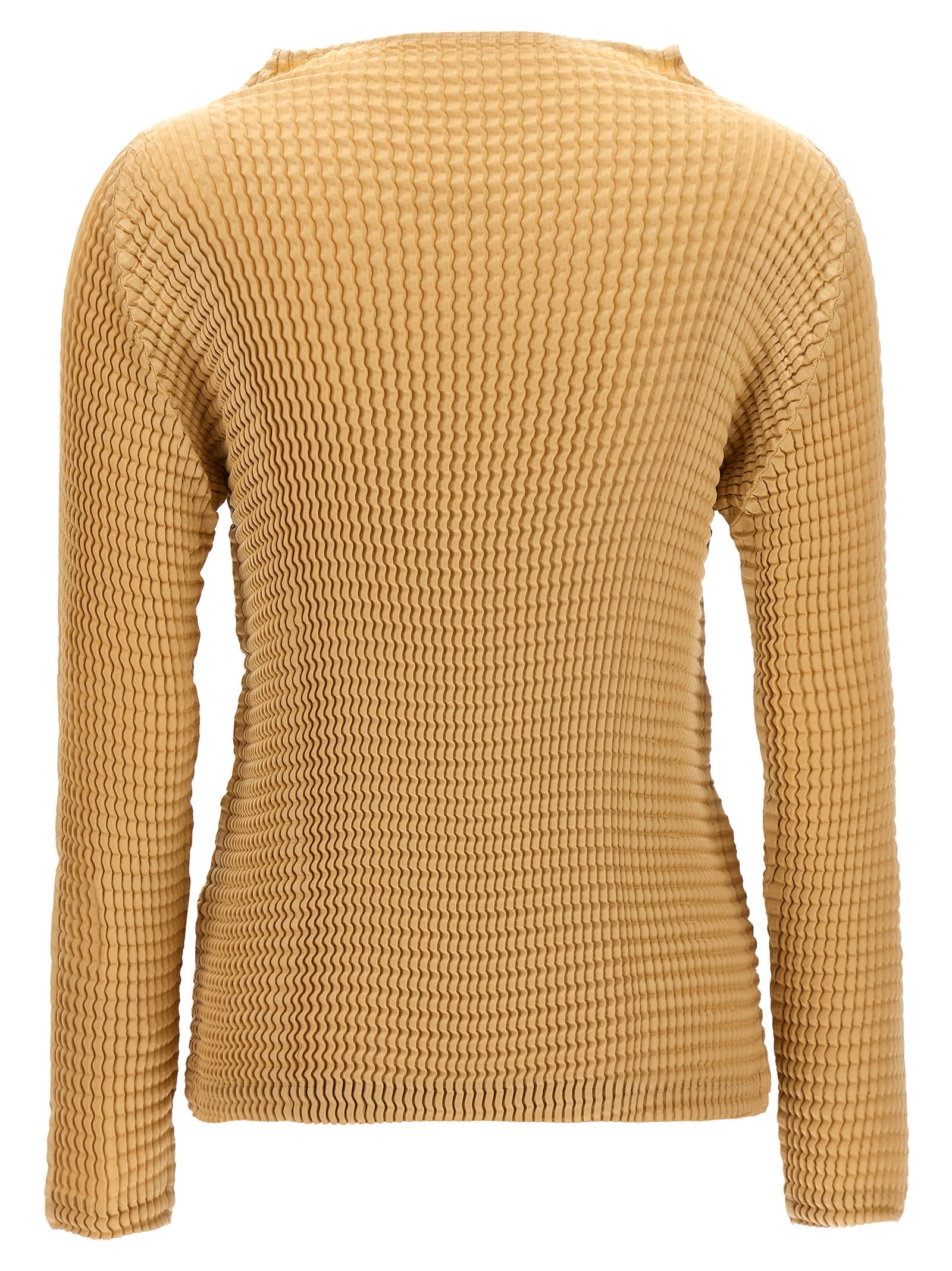 Shop Issey Miyake Suede Like Pleats Blouse