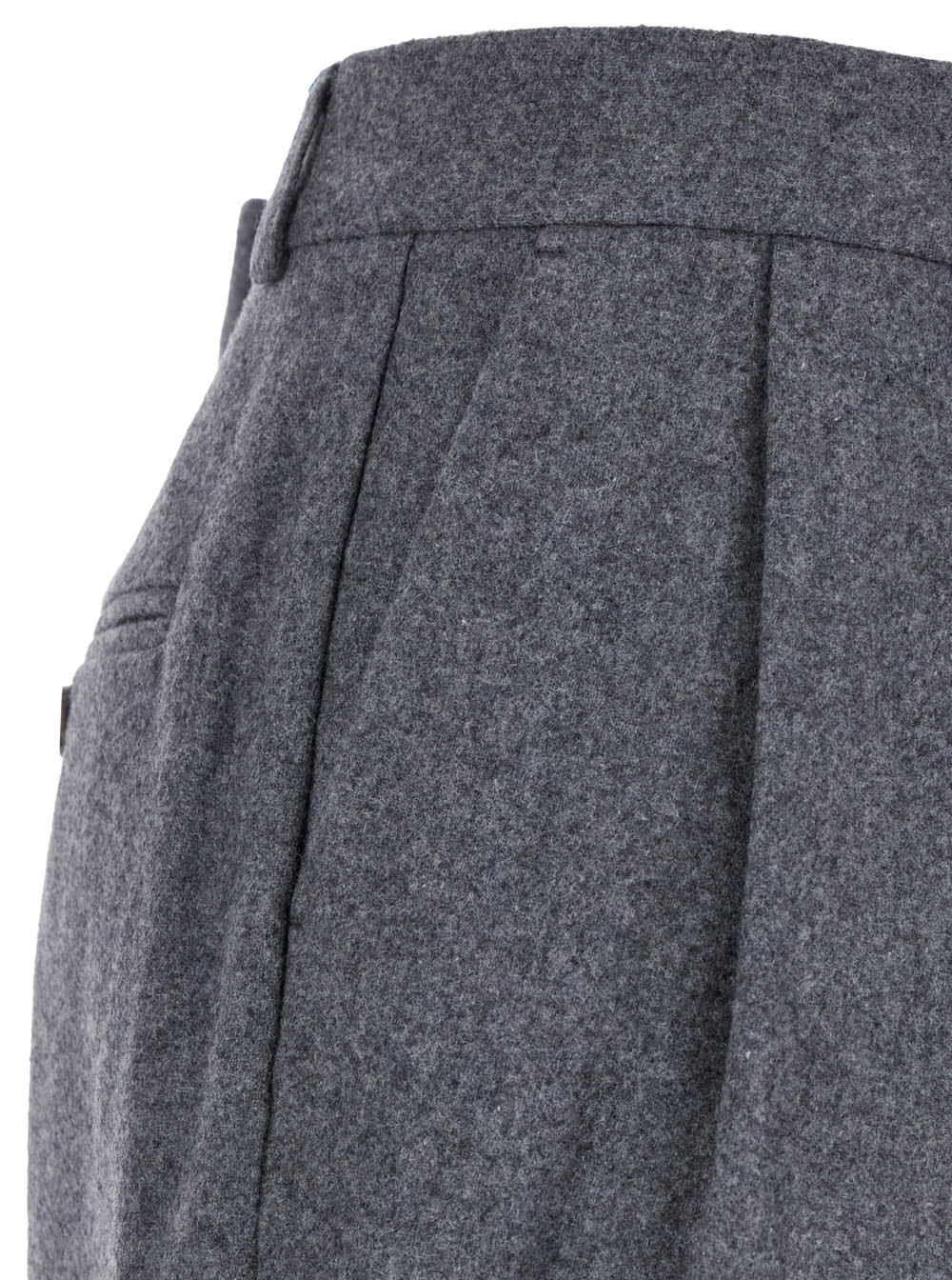 Shop Totême Grey Pants With Belt Loops And Pences In Wool Blend Woman