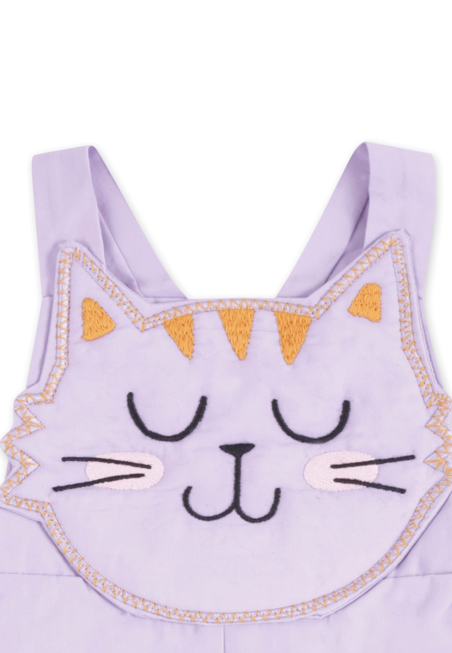 Stella Mccartney Lilac Dungarees For Baby Girl With Cat In Purple