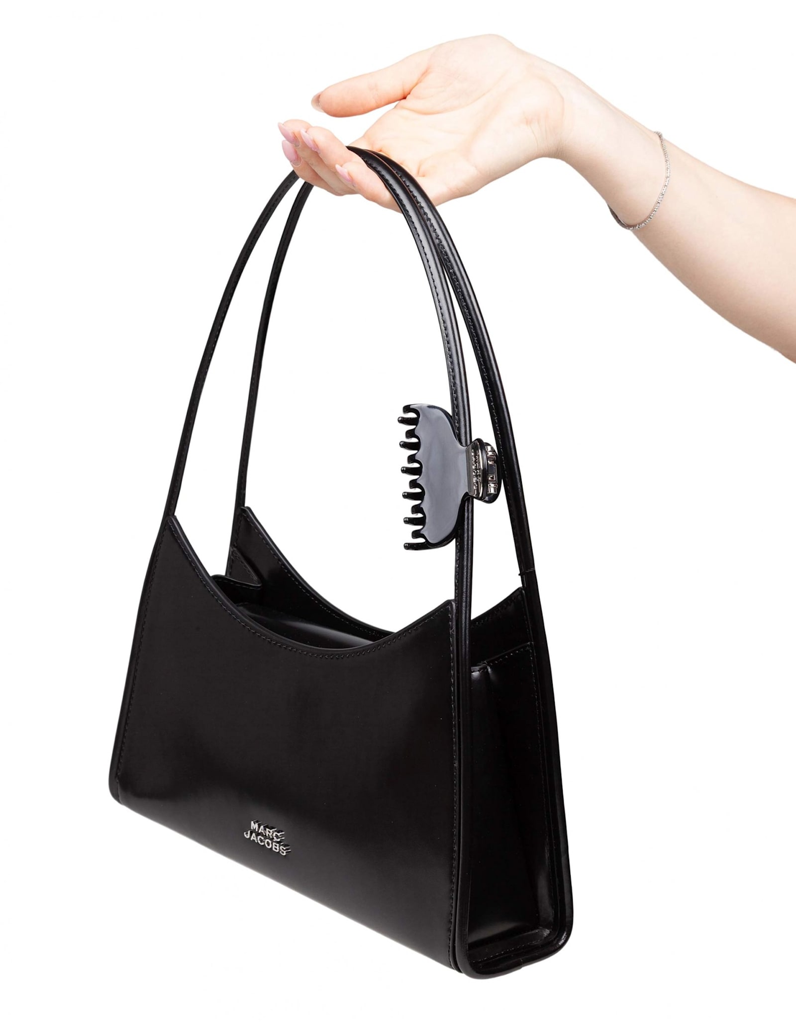 Marc Jacobs The Glam Claw Clip Shoulder Bag In Black