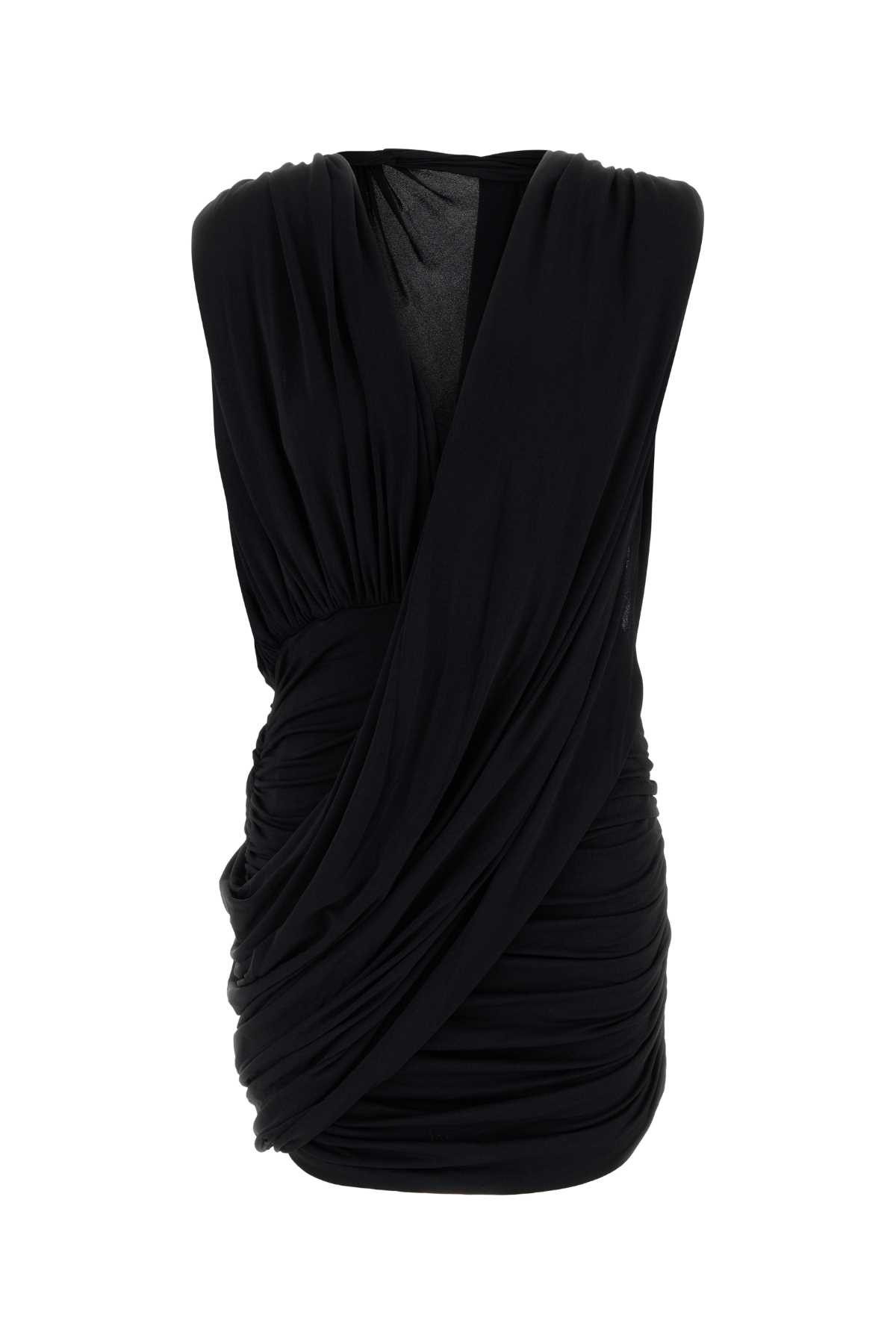 Black Stretch Crepe Mini Dress