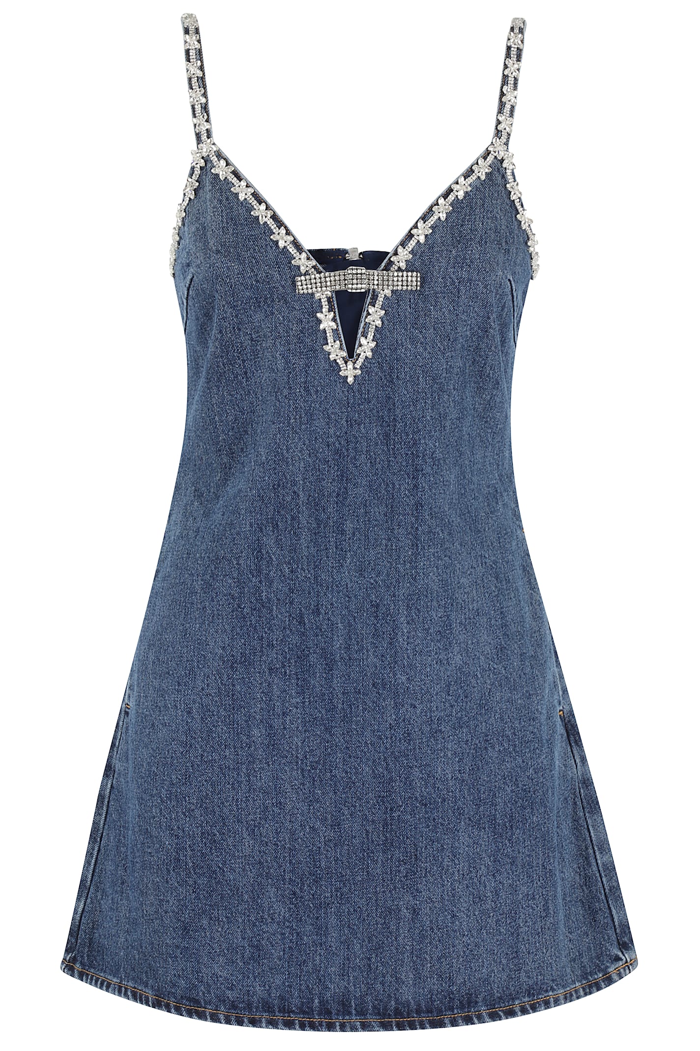 Denim Strappy Mini Dress