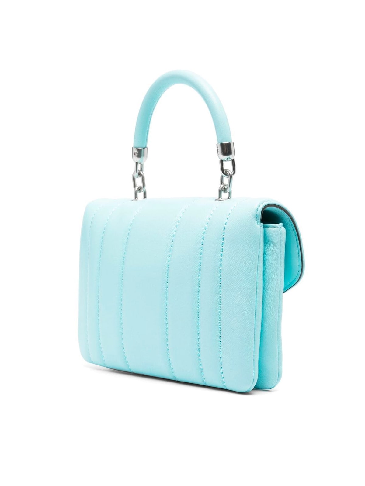 Tory Burch Kira Mini Quilted Top-handle Bag In Turquoise