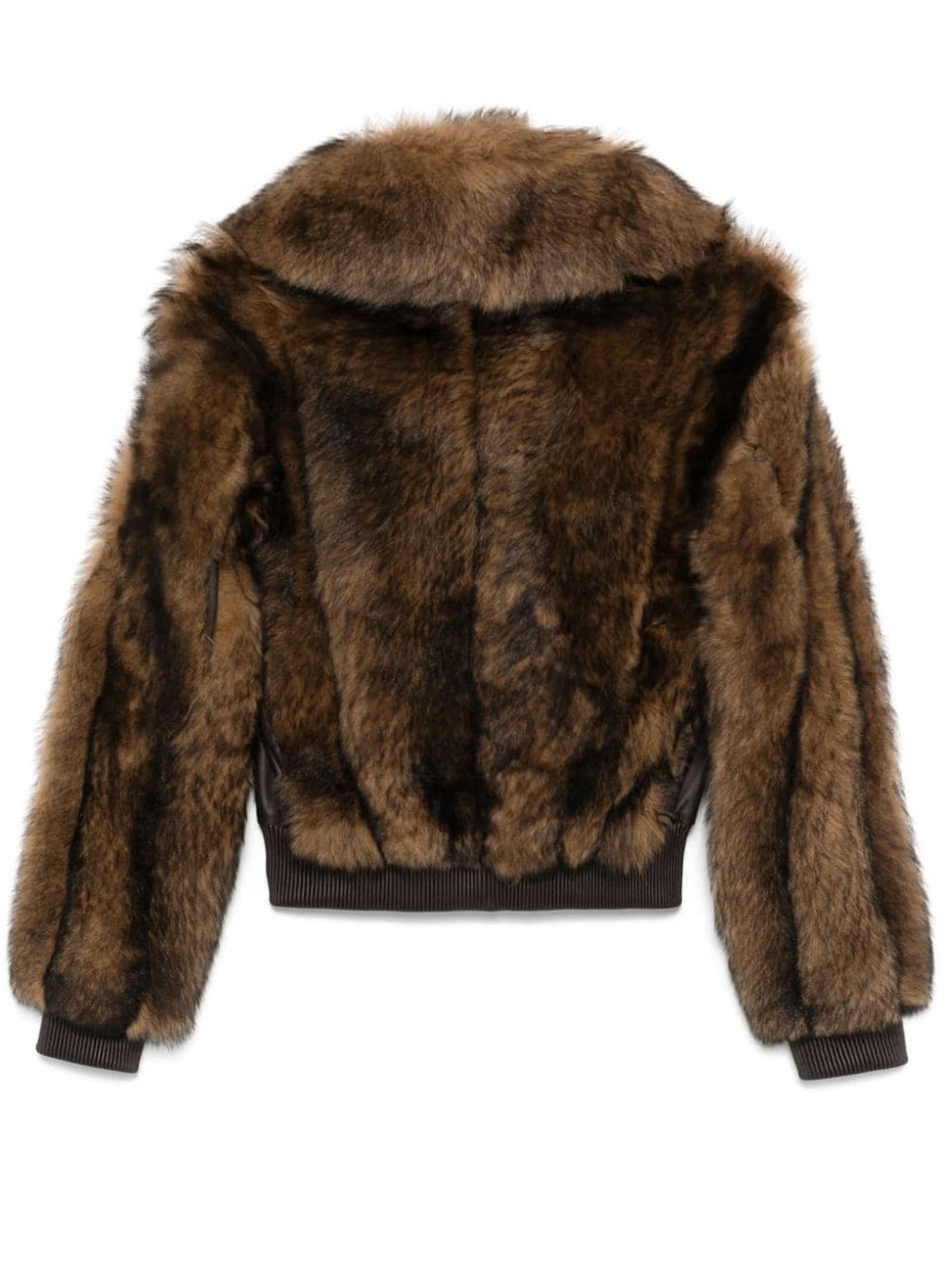 Shop Zimmermann Shearling Zip-up Jacket In Brown