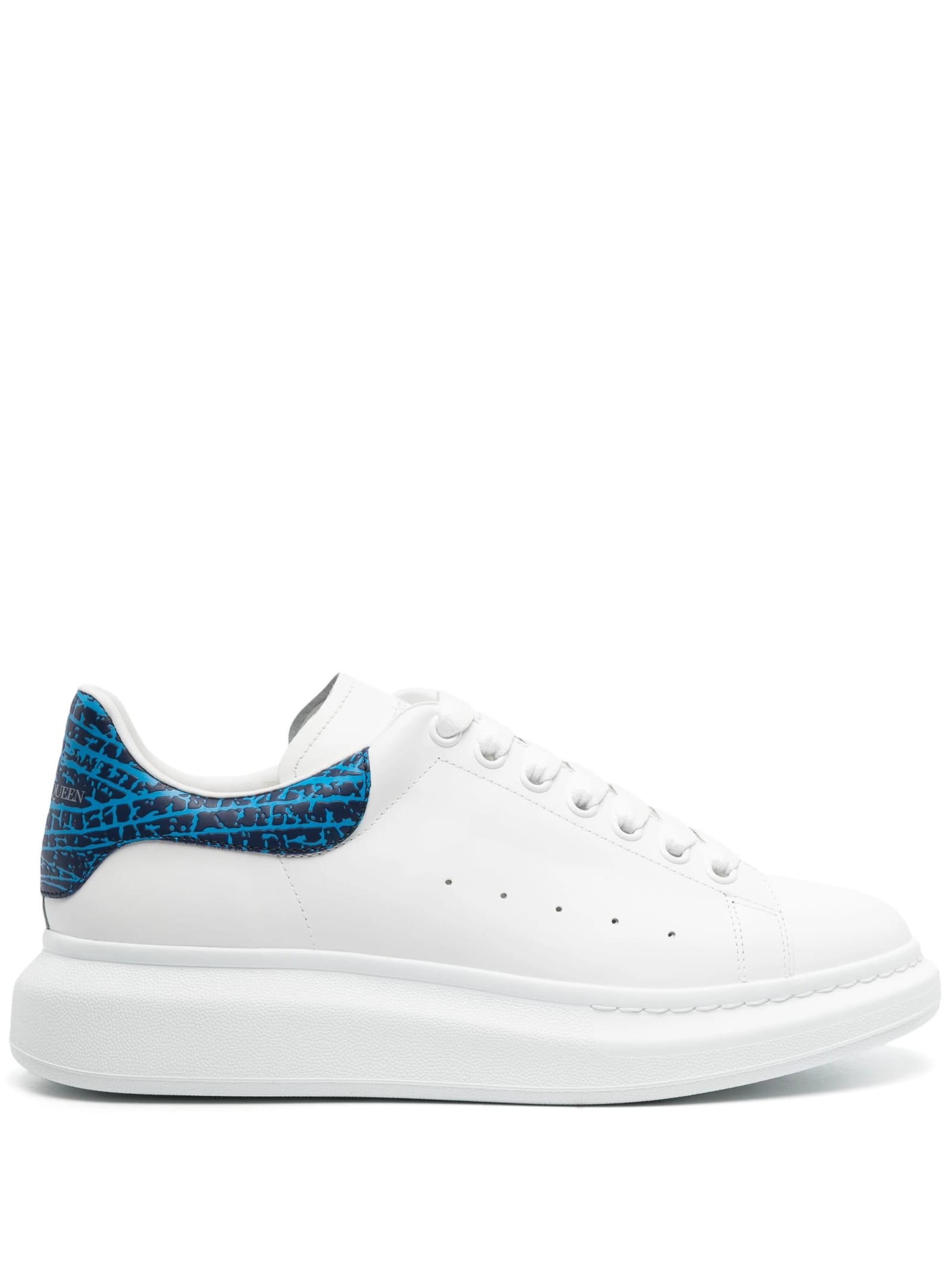ALEXANDER MCQUEEN LAPIS LAZULI BLUE AND WHITE OVERSIZED SNEAKERS