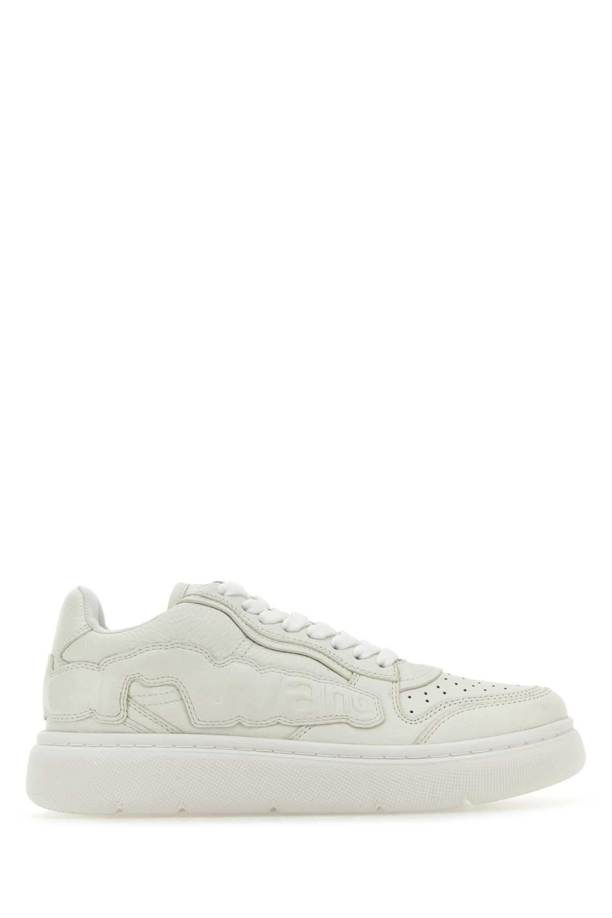 White Leather Puff Sneakers