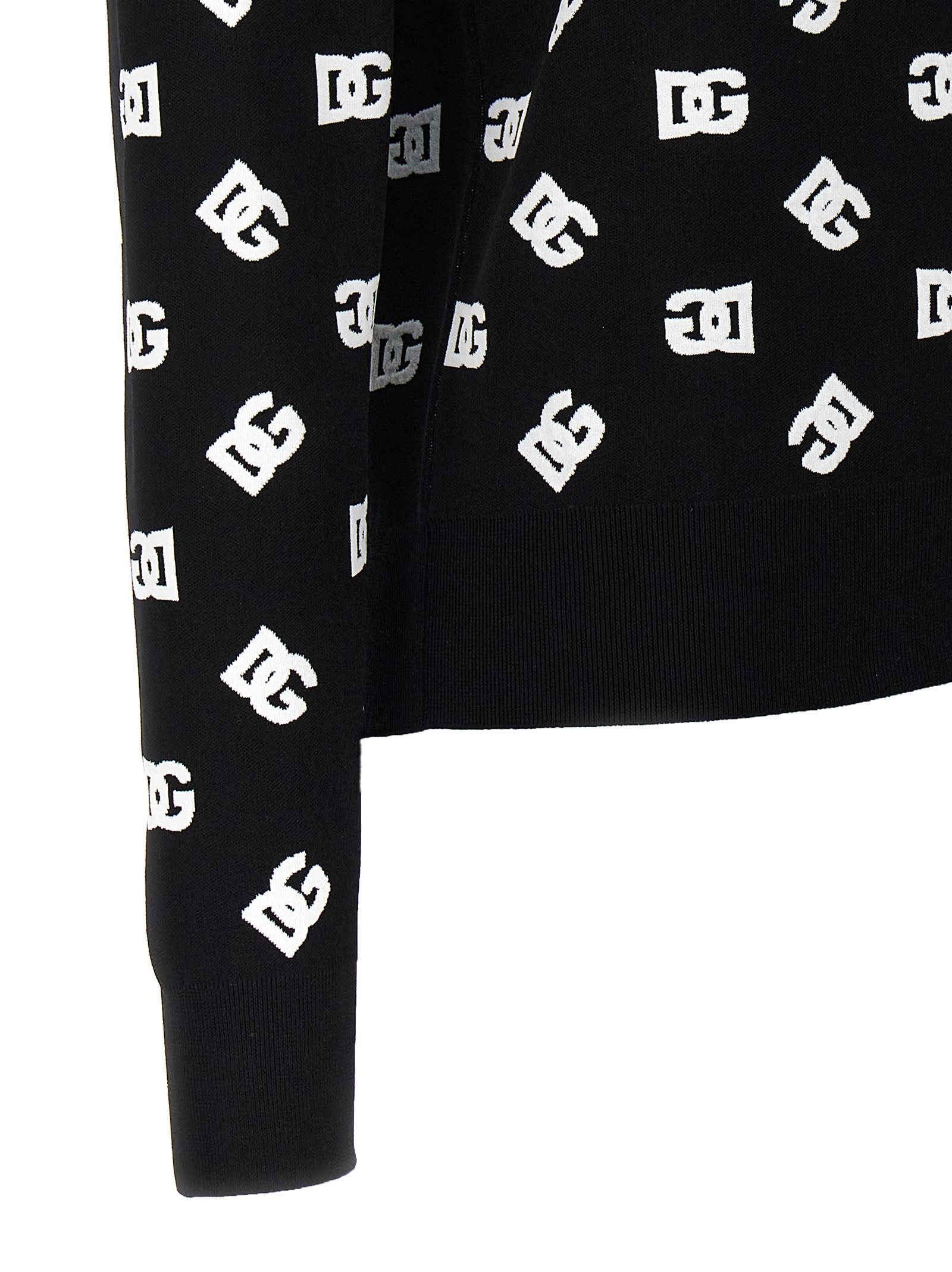 Shop Dolce & Gabbana Logo Cardigan In Nero Bianco