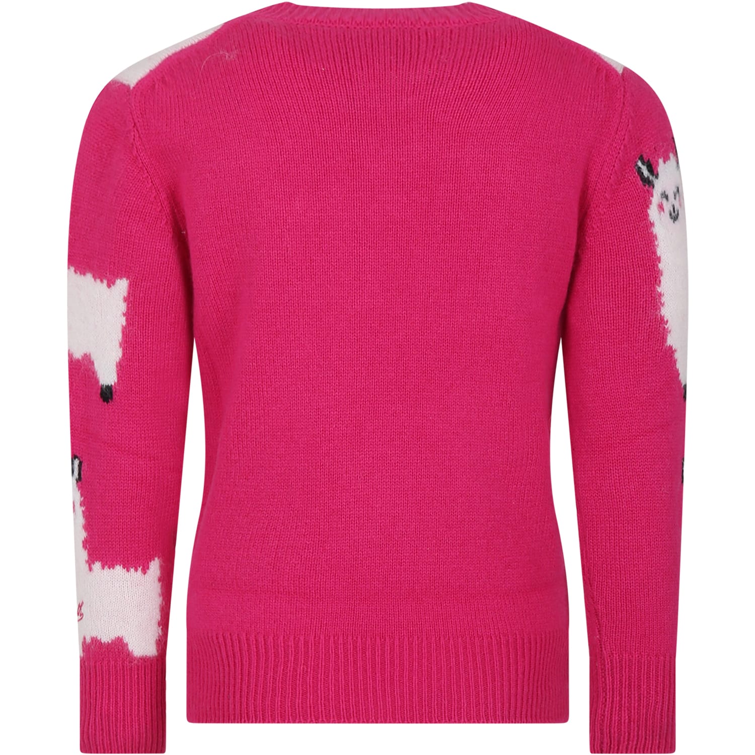 Shop Mc2 Saint Barth Fuchsia Sweater For Girl With Alpaca