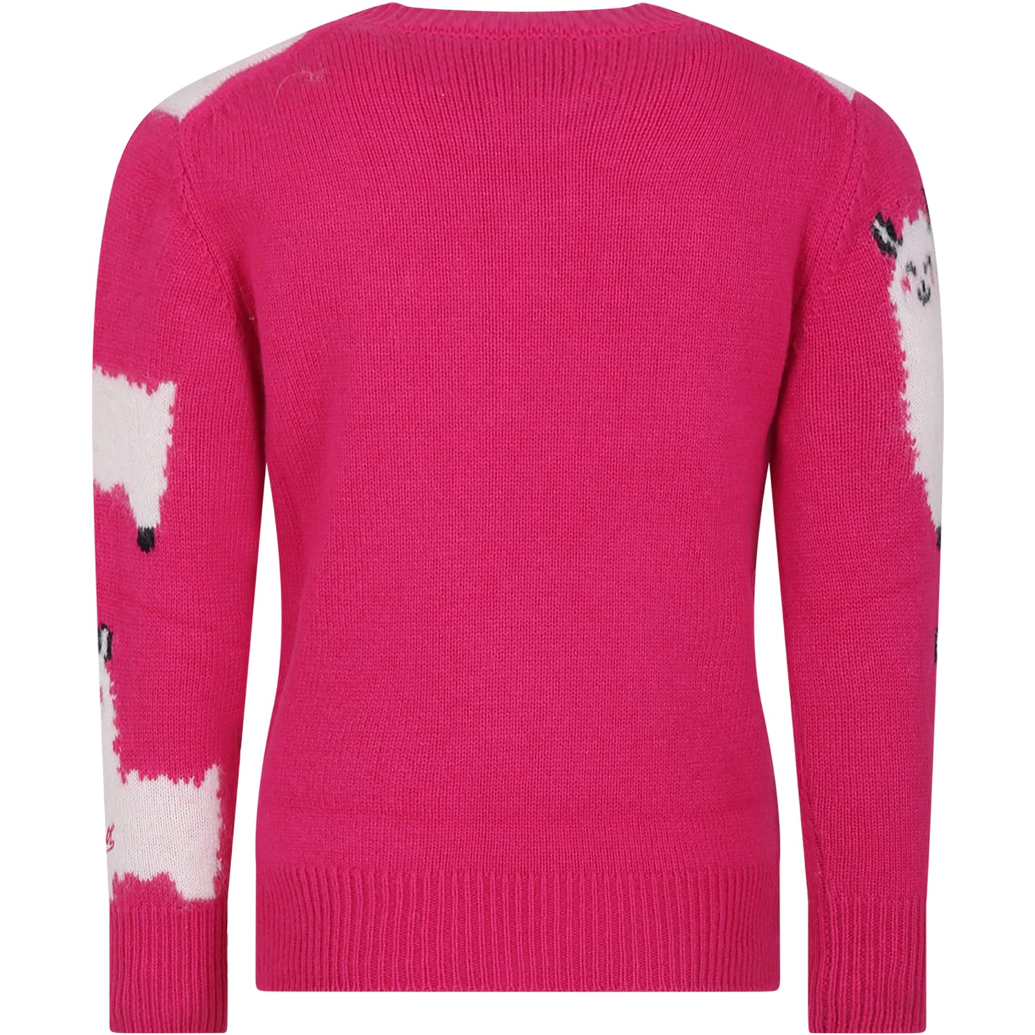 Mc2 Saint Barth Fuchsia Sweater For Girl With Alpaca In Fuchsia