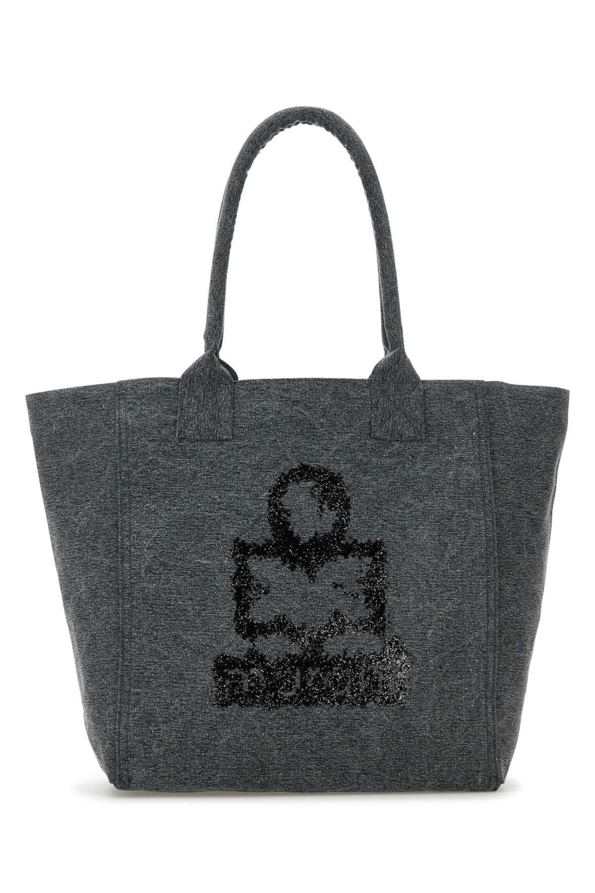 Isabel Marant Grey Canvas Small Yenky Shopping Bag In Gray