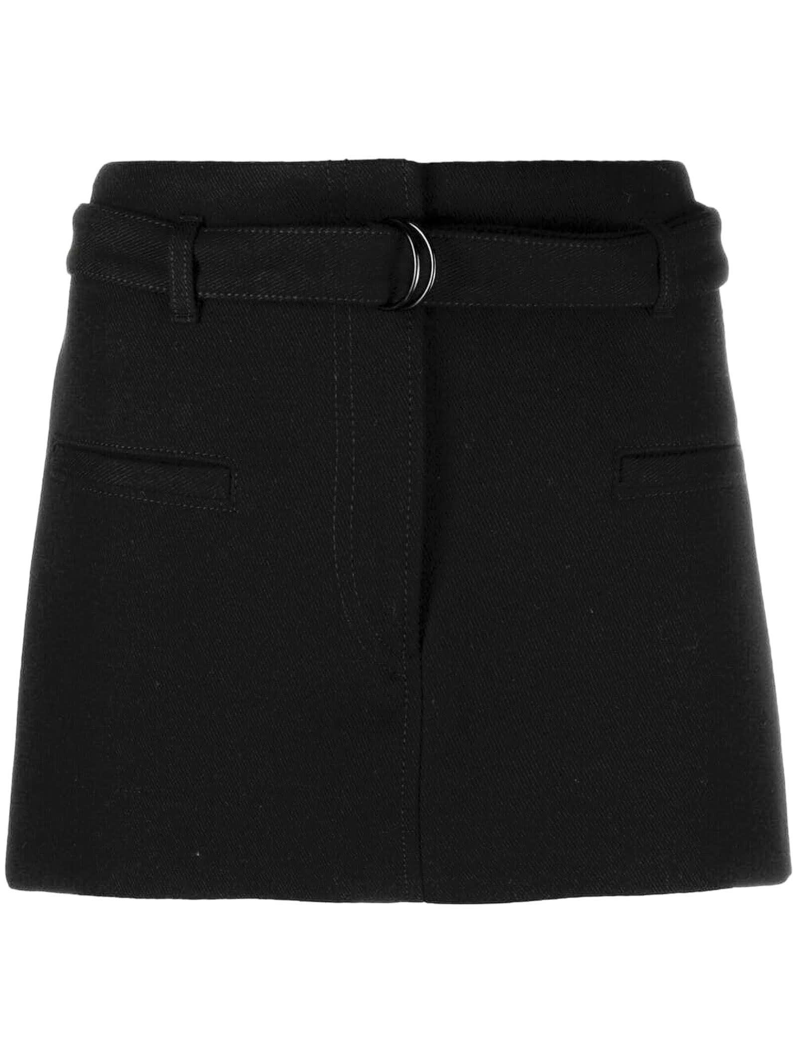 Philosophy di Lorenzo Serafini Black Cotton-virgin Wool Blend Miniskirt