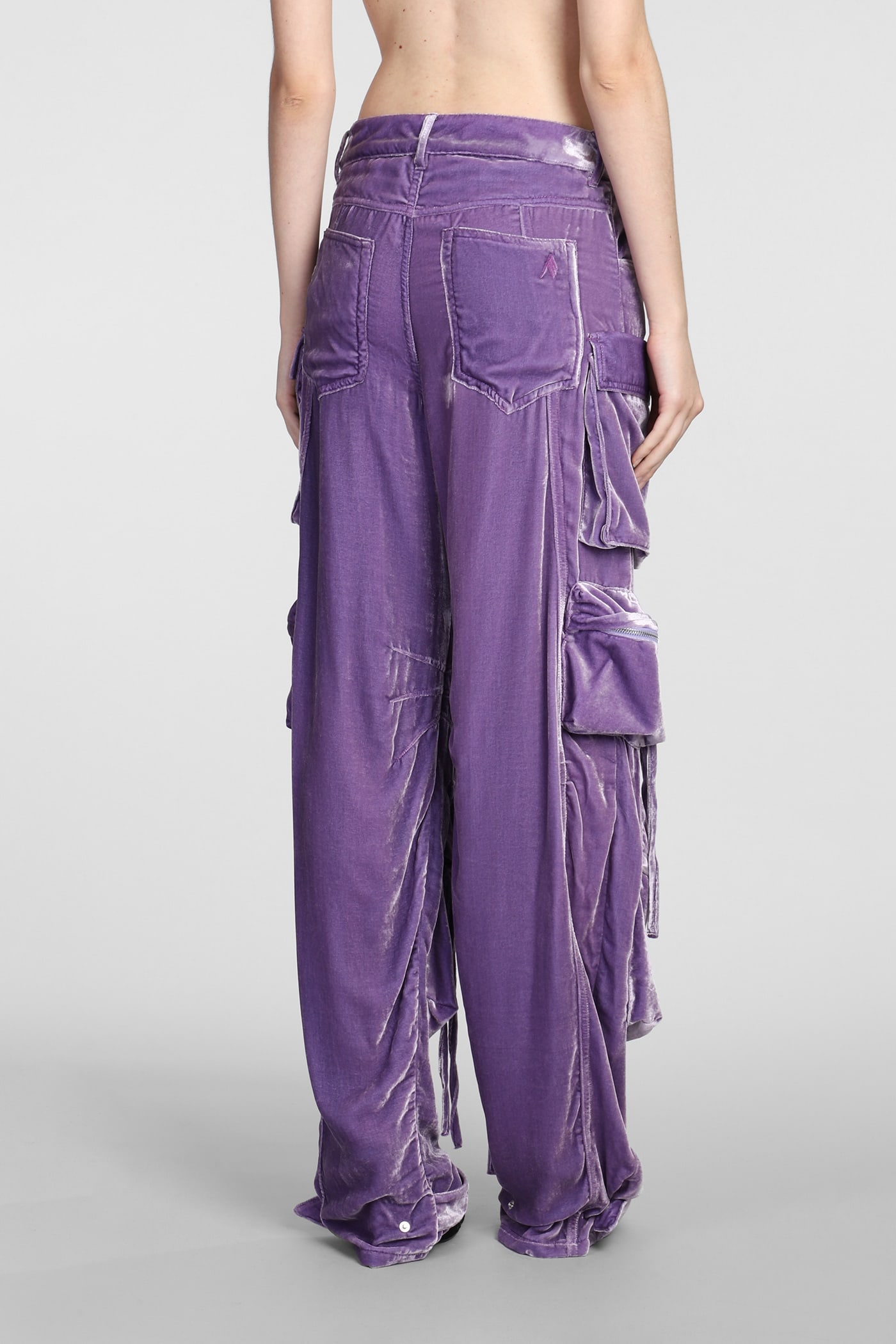 Shop Attico Fern Pants In Viola Viscose