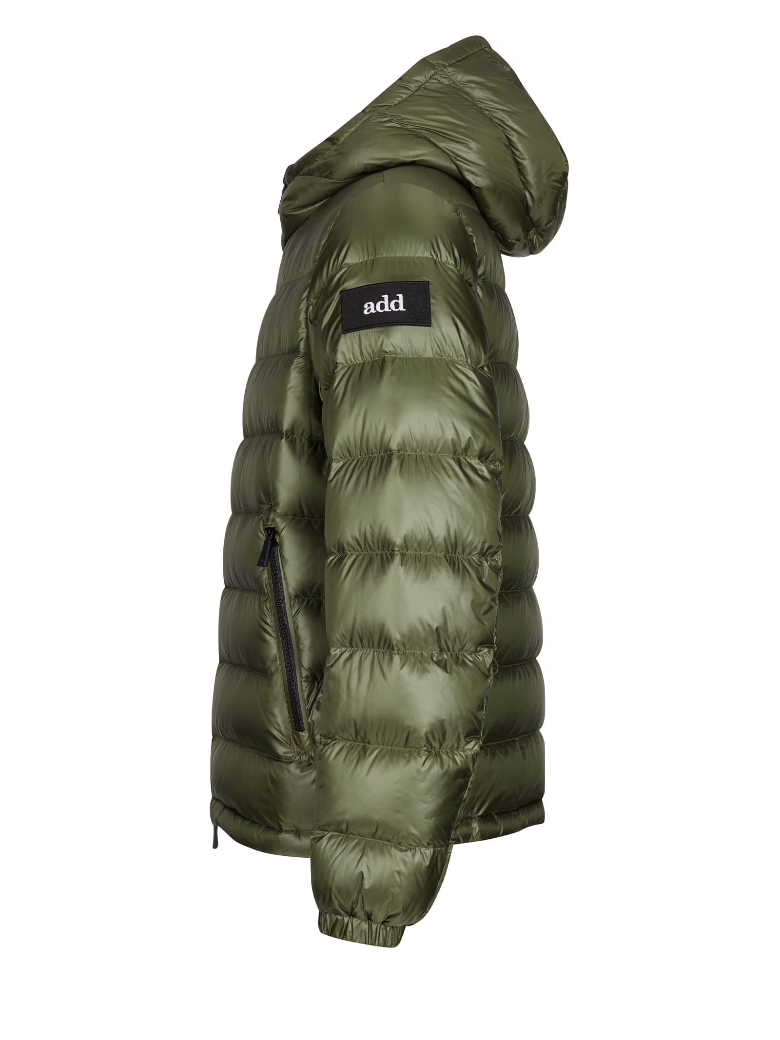 Shop Add Green Quilted Down Jacket With Hood Men In Larice