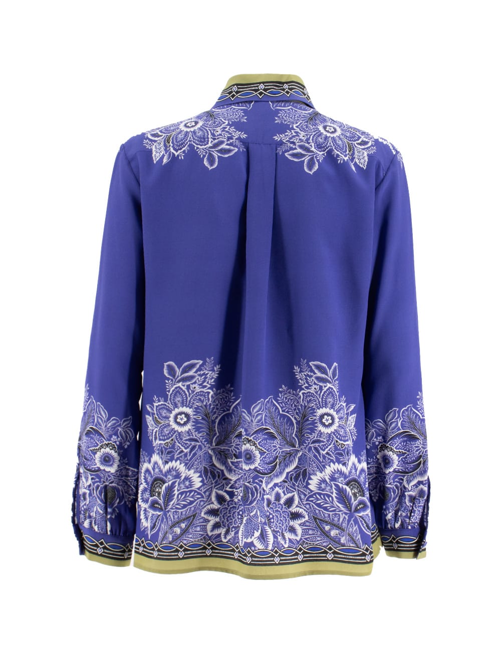 Shop Etro Blouse In Print On Blue Base