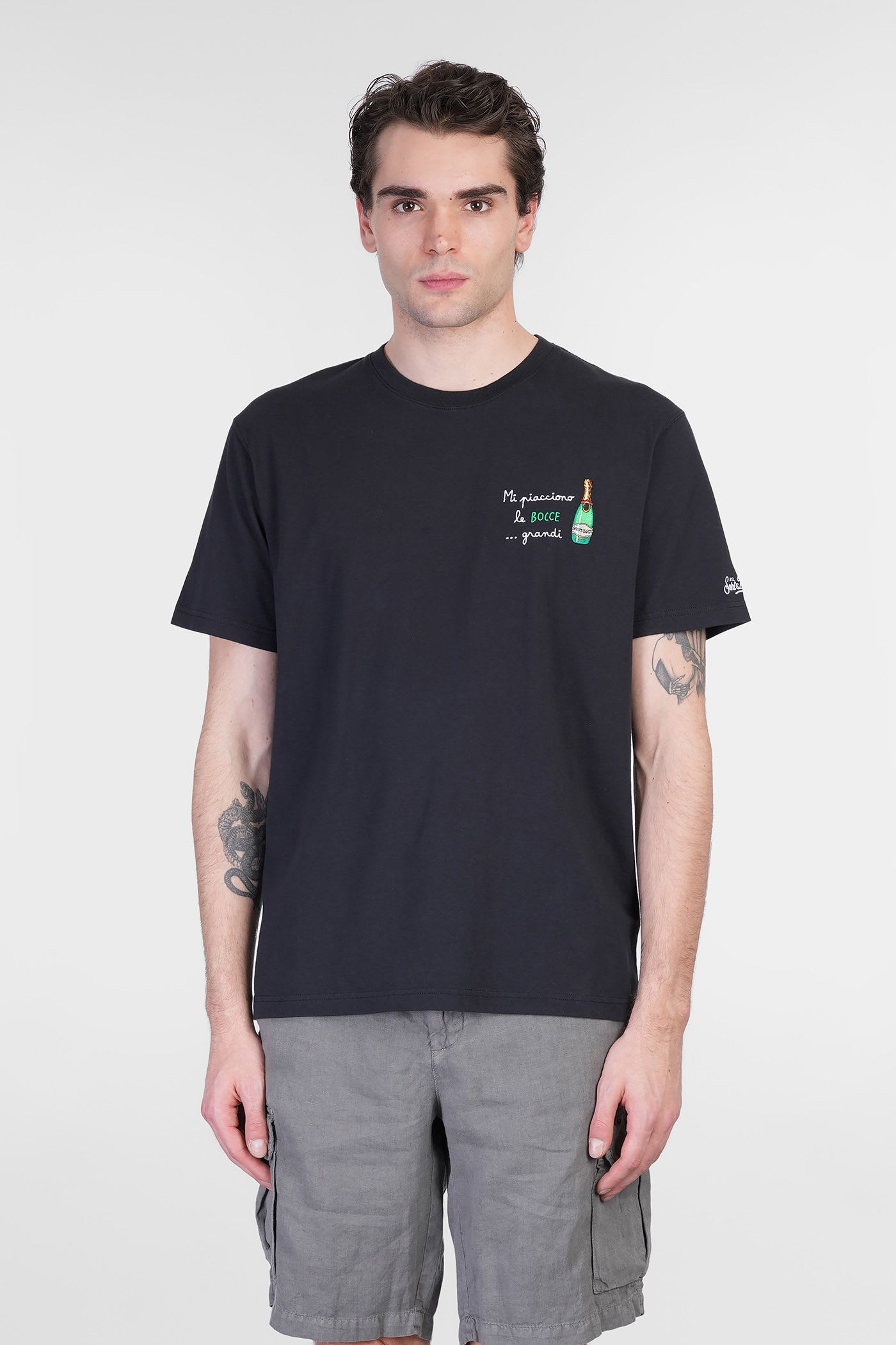 Mc2 Saint Barth Portofino Mi Piacciono Le Bocce Grandi T-shirt In Black