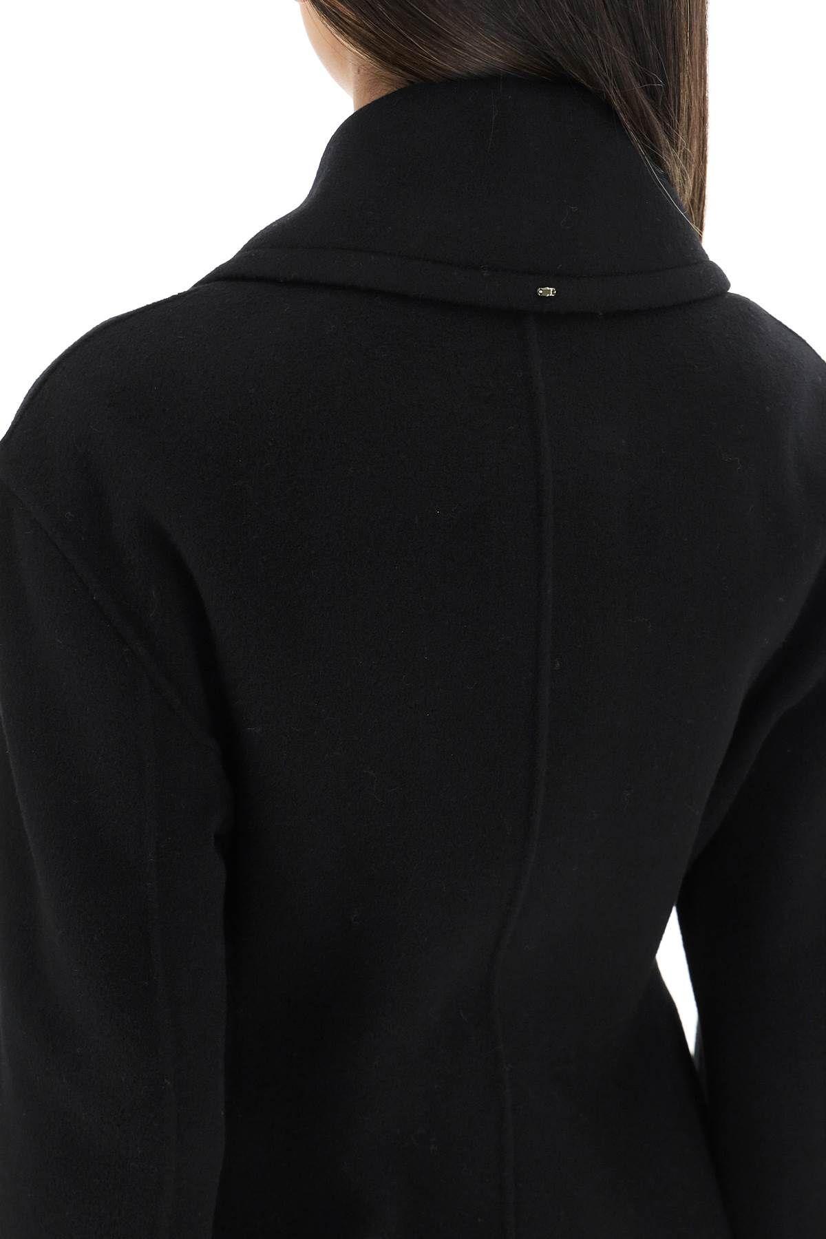 Shop Max Mara Rosano Peacoat In Sable Cashmere In Black