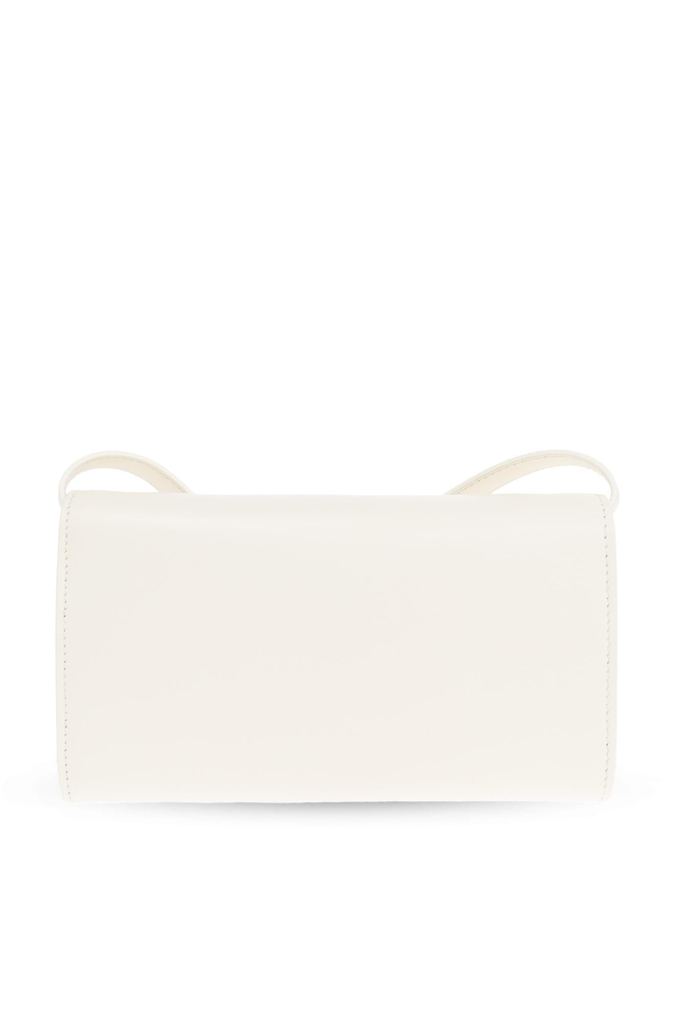 Jil Sander Leather Wallet On A Strap In Ivory