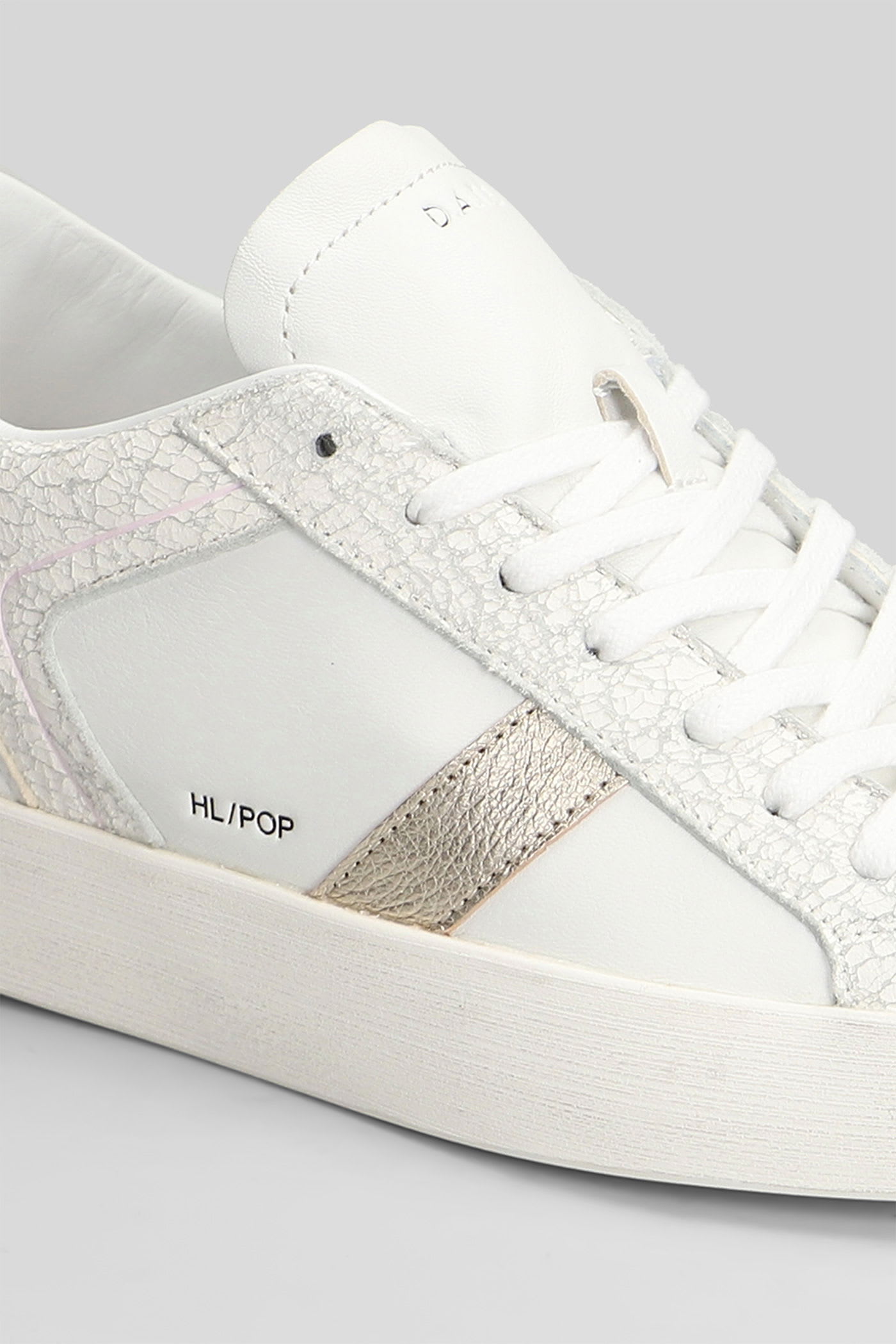 Date Hill Low Pop Sneakers In White Leather In White