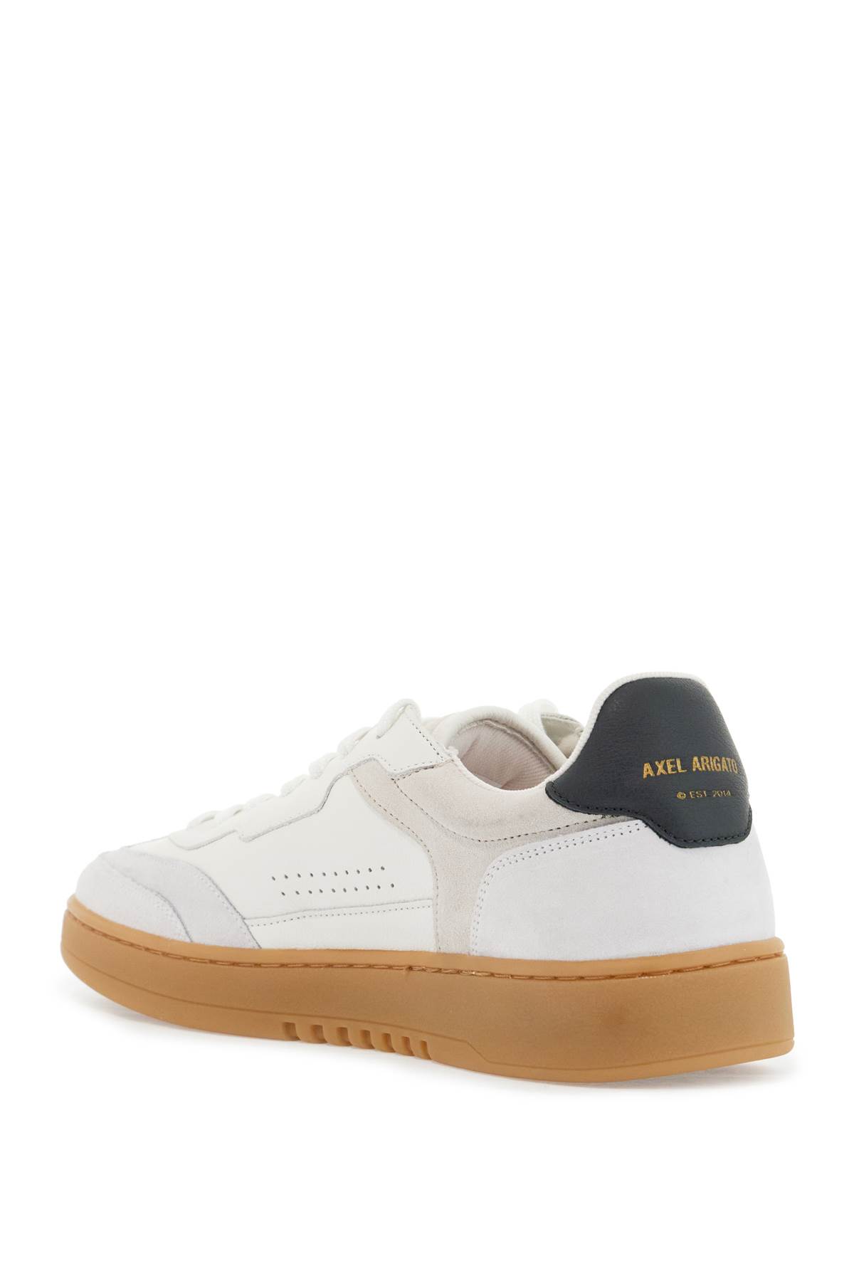 Axel Arigato White Leather And Suede Sneakers Dice T-toe With Recycled Materials In White Gum (white)