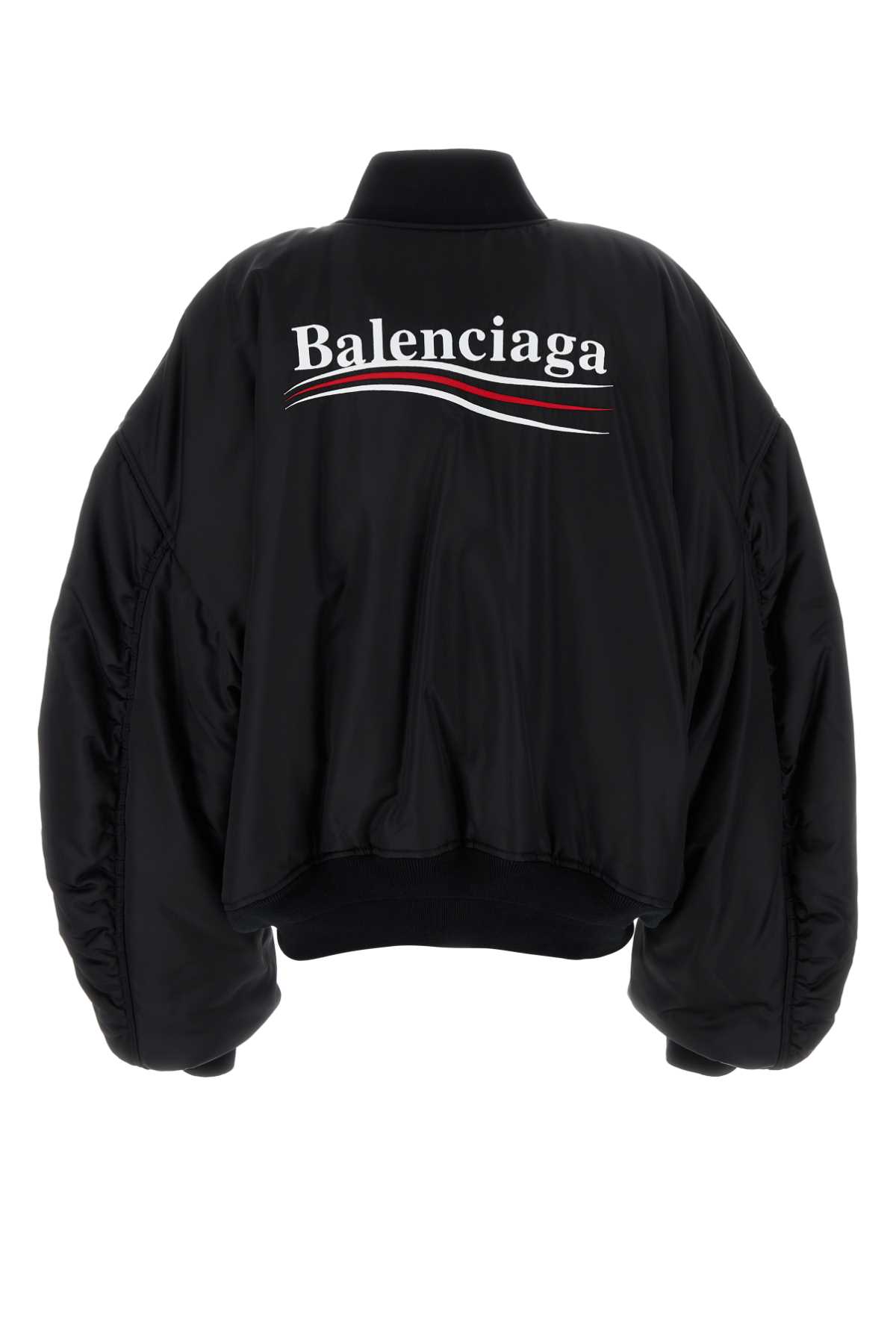 Balenciaga Black Nylon Padded Bomber Jacket